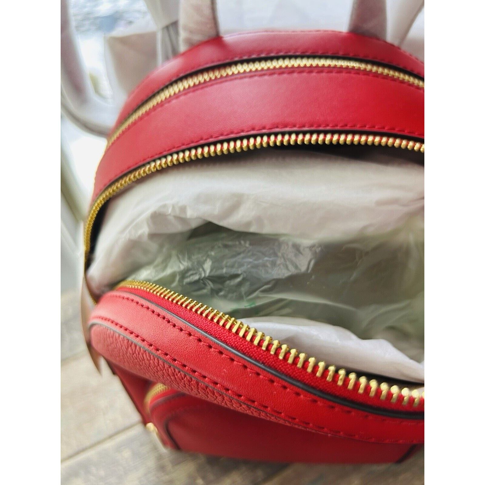 Michael Kors NWT Michael Kors Jaycee Backpack Leather Bright Red MSRP 498 Size ONE SIZE - 14 Thumbnail