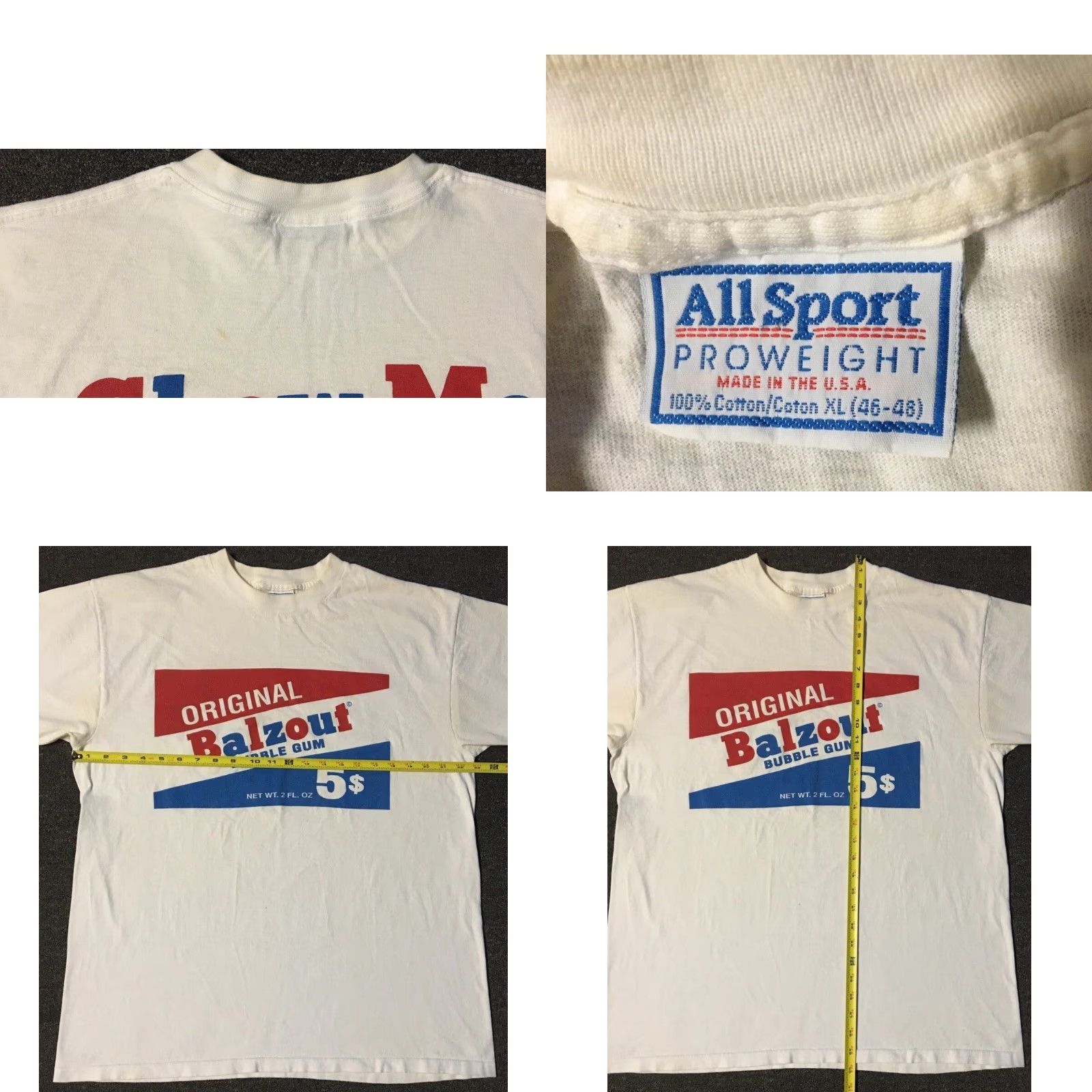 FUCT VINTAGE Balzout Shirt XL White 90s Bazooka Gum Joke Distressed Crackle Single Stitch Men T-Shirt Vintage 90s Surf Rock Punk USA US Made Xl Crude Fun Size US XL / EU 56 / 4 - 11 Thumbnail