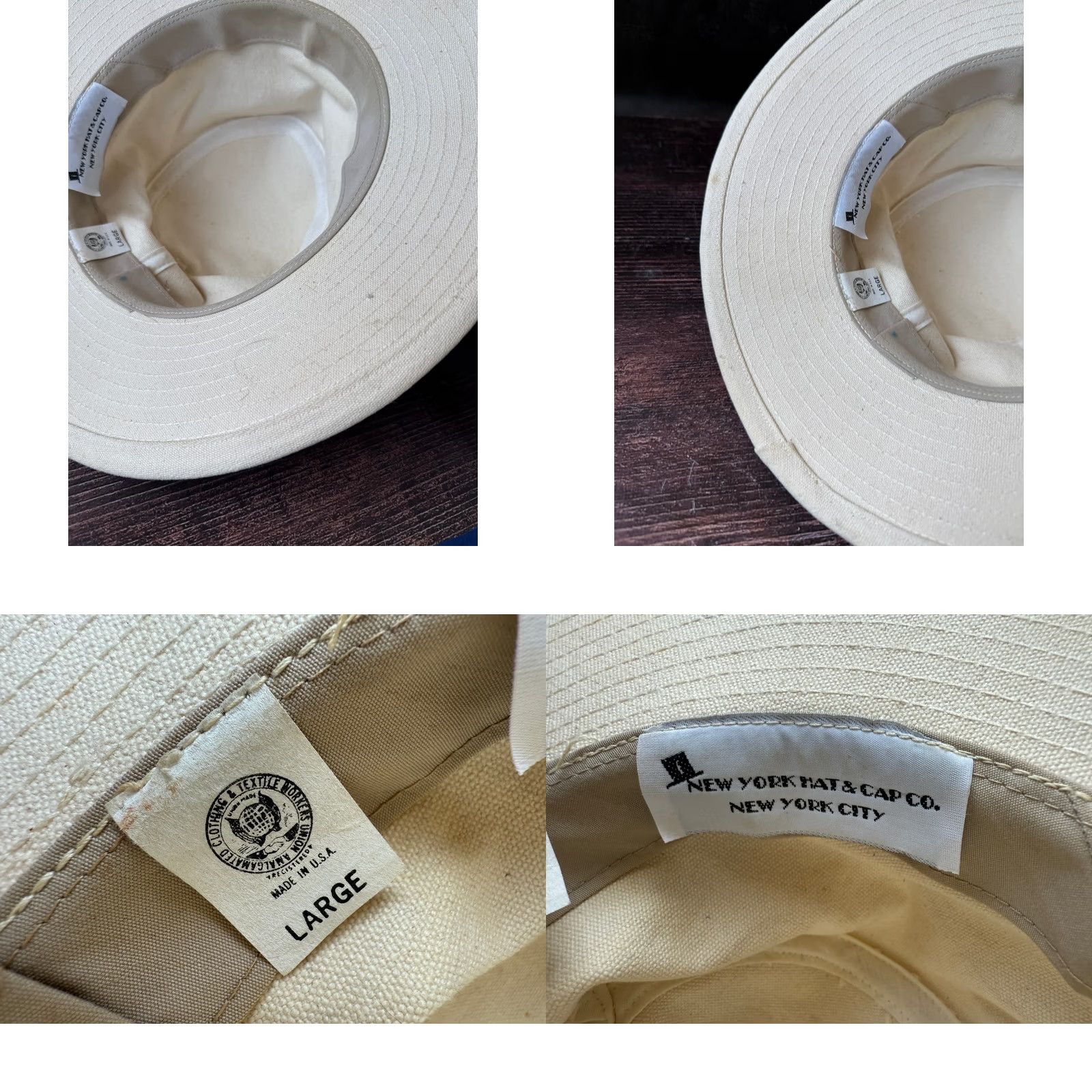 Vintage New York Hat& Cap co. White Bucket Traveller Hat L 56cm Men Baseball Cap Buckets Hat Size ONE SIZE - 11 Thumbnail