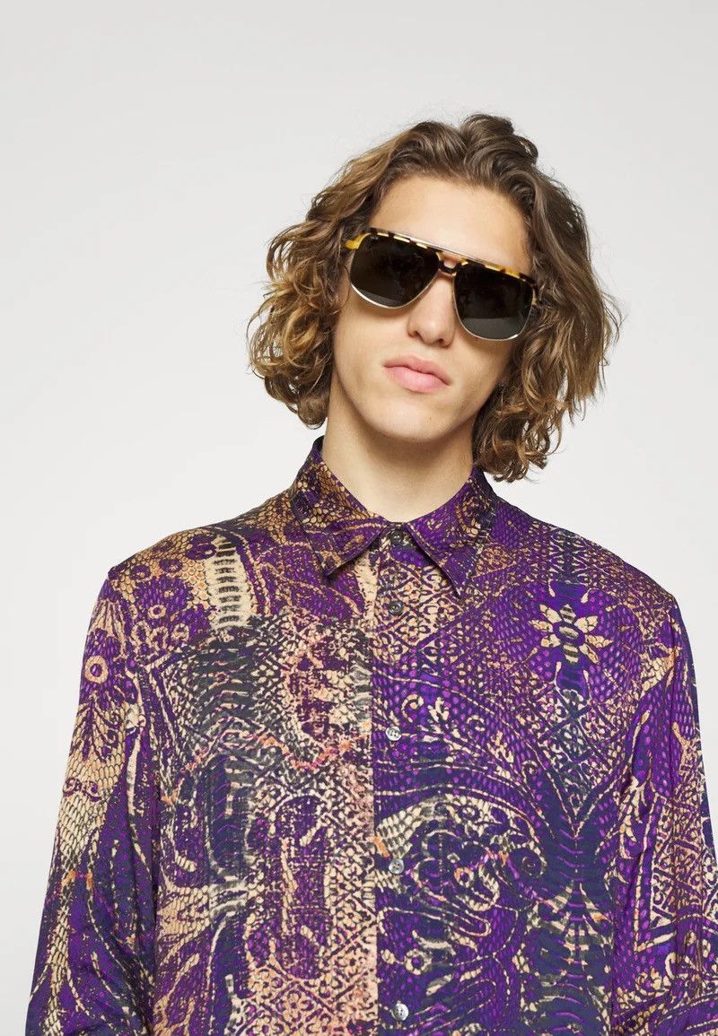 Just Cavalli × Roberto Cavalli !DS! FW22 Just Cavalli Animal Print Purple Pattern Shirt Size US S / EU 44-46 / 1 - 8 Thumbnail