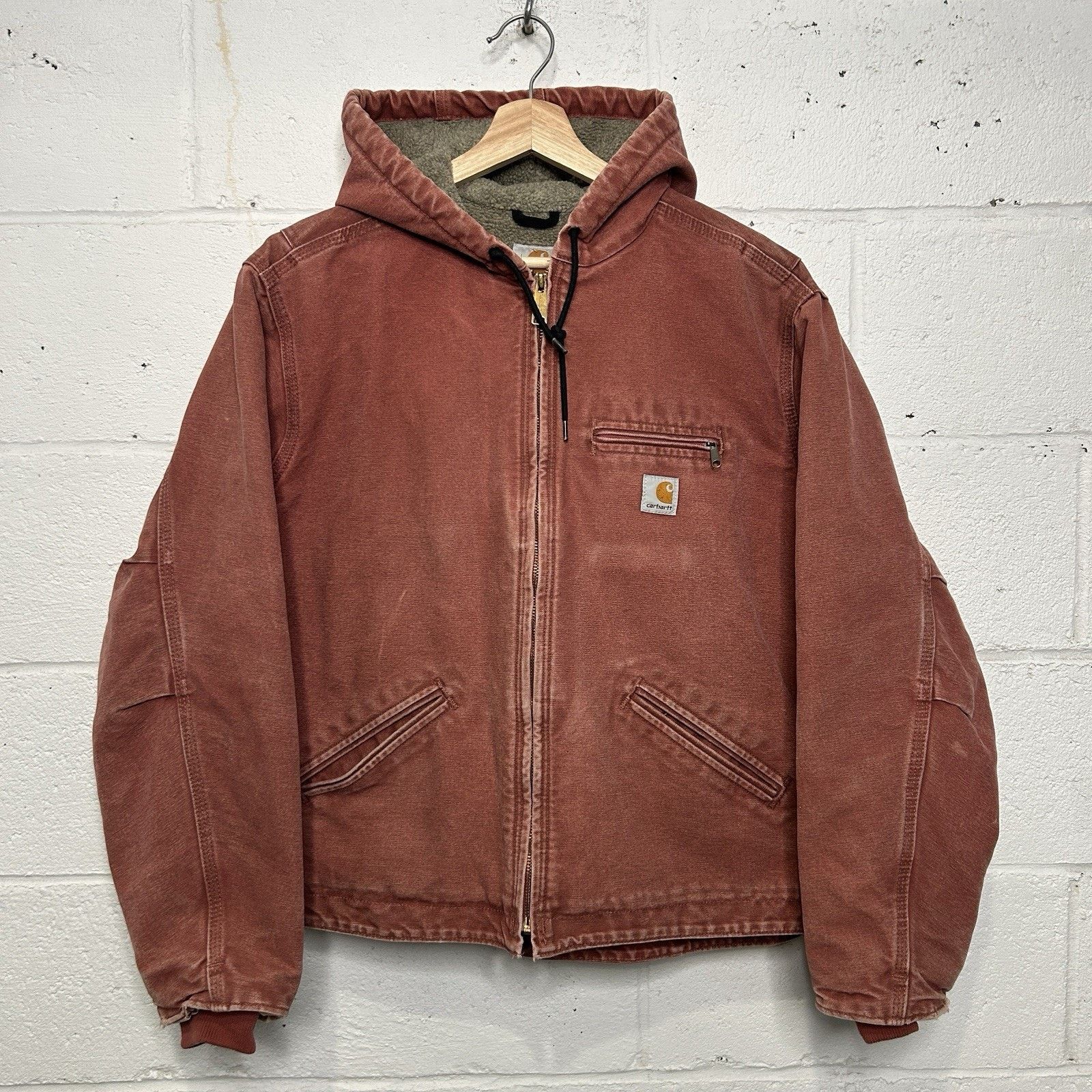 Carhartt Carhartt Sherpa-Lined Hooded Detroit Jacket "Vintage Rose" Size XL / US 12-14 / IT 48-50 - 1 Thumbnail