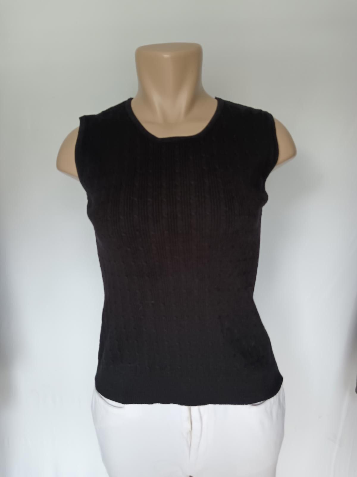 Joseph Abboud Chic Black Knit Joseph A Cardigan & Sleeveless Top Set Size L / US 10 / IT 46 - 4 Thumbnail