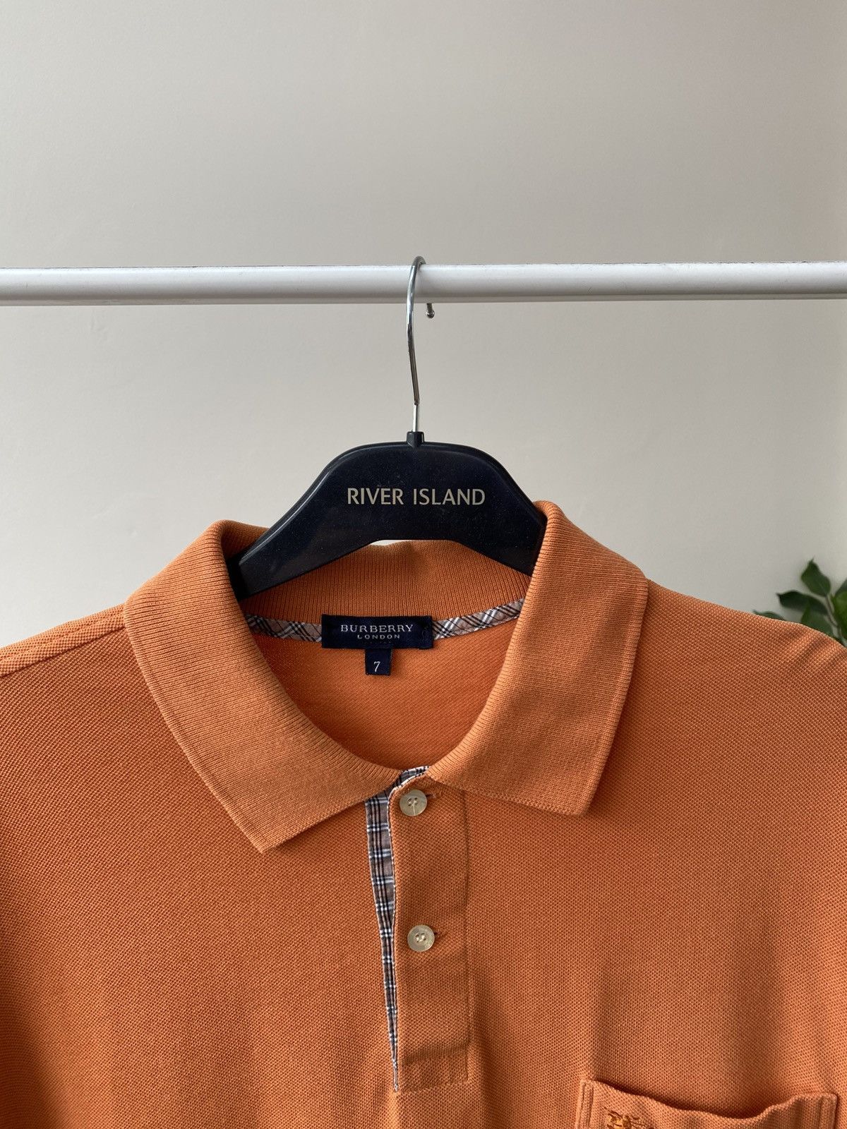 Burberry × Vintage Vintage Burberry Orange Denim polo t-shirt Size US L / EU 52-54 / 3 - 7 Thumbnail