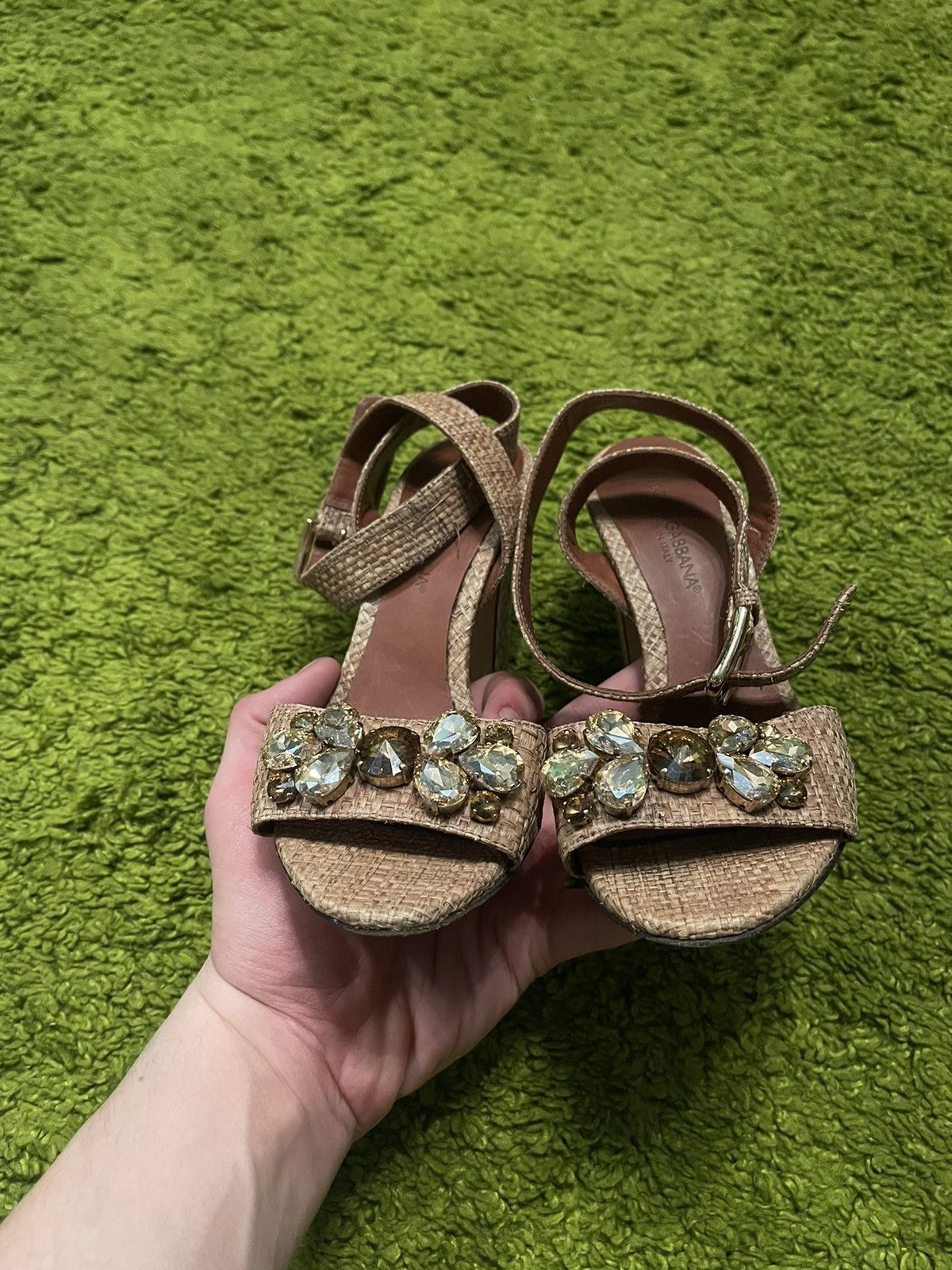 Designer × Dolce & Gabbana Dolce & Gabbana D&G real snake skin + rhinestones heels pump Size US 5 / IT 35 - 5 Thumbnail