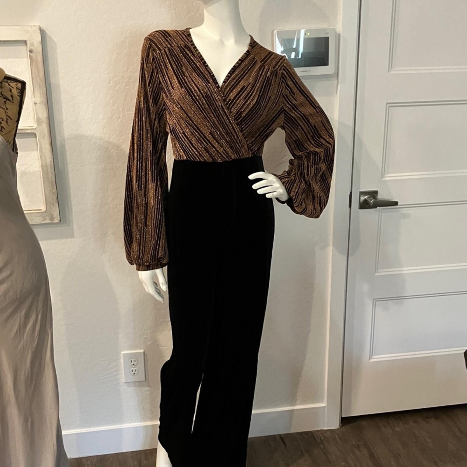 Shein SHEIN Black and Brown Striped Jumpsuit Size 36" / US 14 / IT 50 - 1 Thumbnail