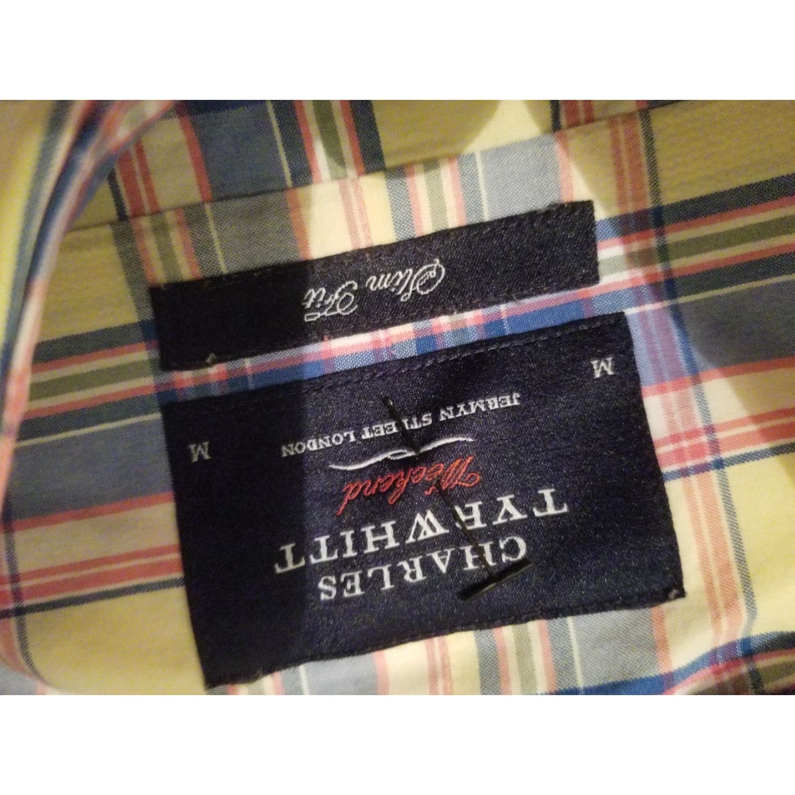 Charles Tyrwhitt Mens Charles Tyrwhitt Dress Shirt M Medium Yellow Cotton Button Shirt Size 40R - 3 Thumbnail