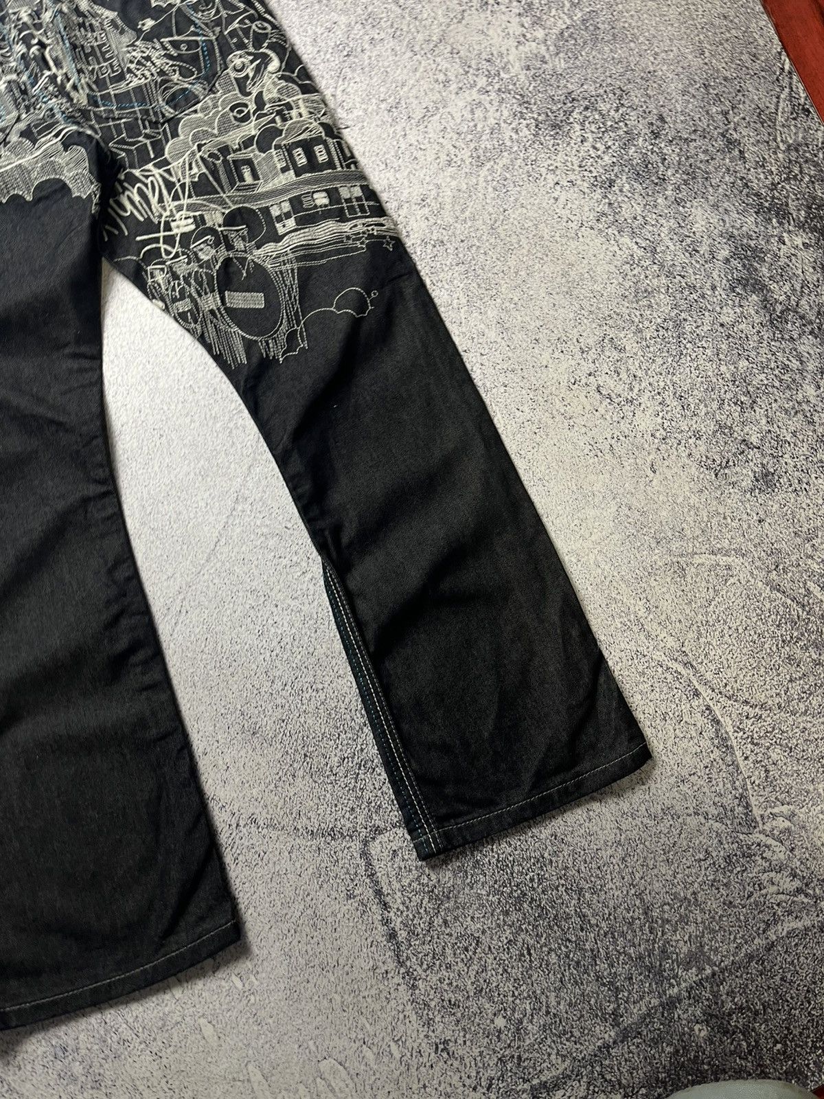 Japanese Brand 0Os VINTAGE Avant Garde Big logo Japanese Baggy Pants Y2K Size US 33 - 7 Thumbnail