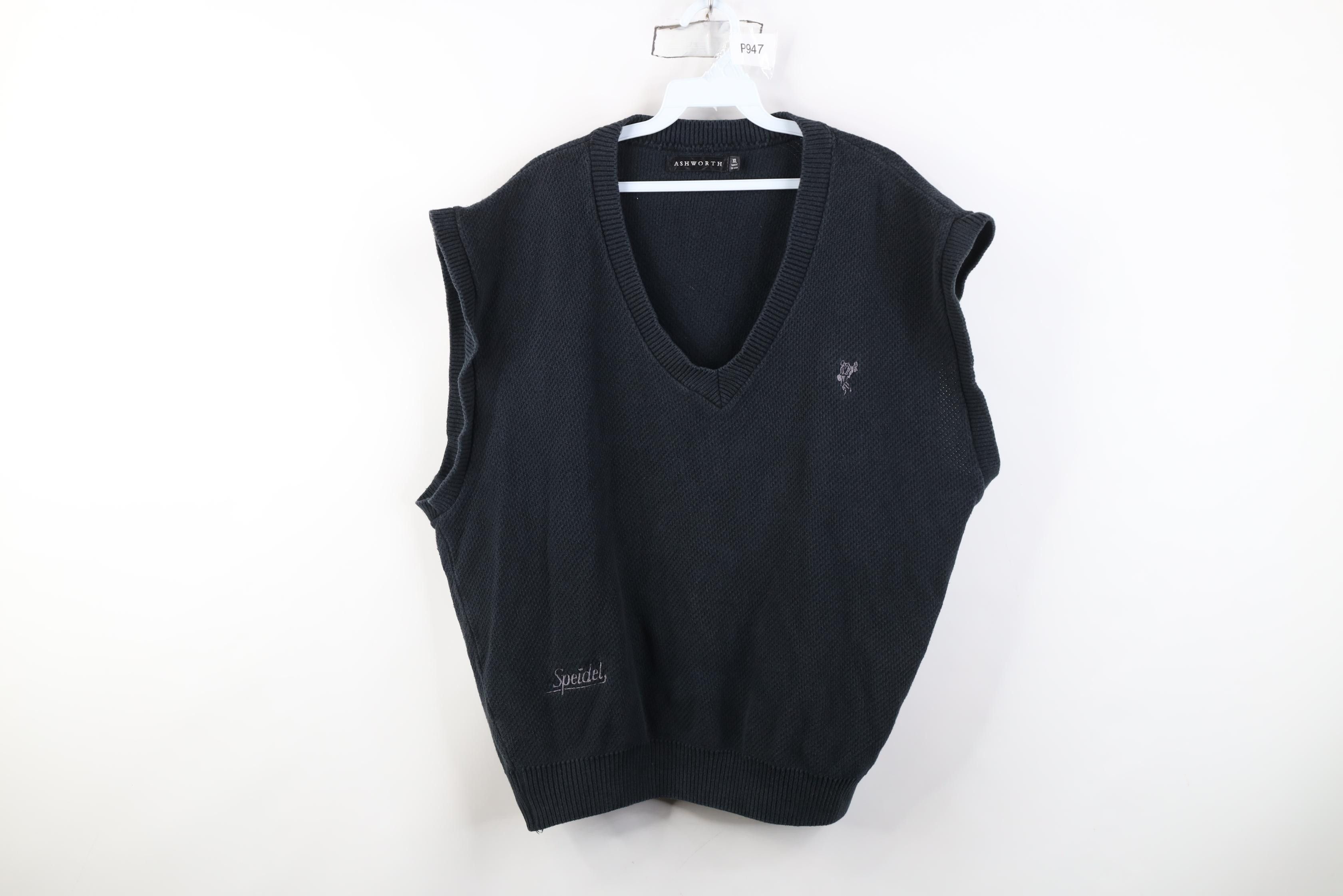 Vintage Vintage 90s Golf Course Thermal Knit Sweater Vest Black USA Size US XL / EU 56 / 4 - 1 Thumbnail