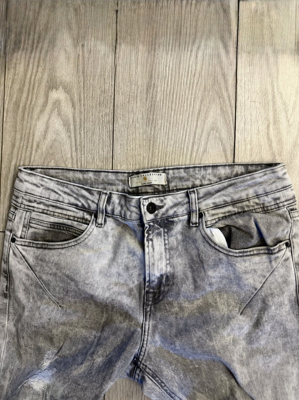Zara ZARA Denim Collection Acid-Wash Skinny Jeans Size US 34 / EU 50 - 2 Thumbnail