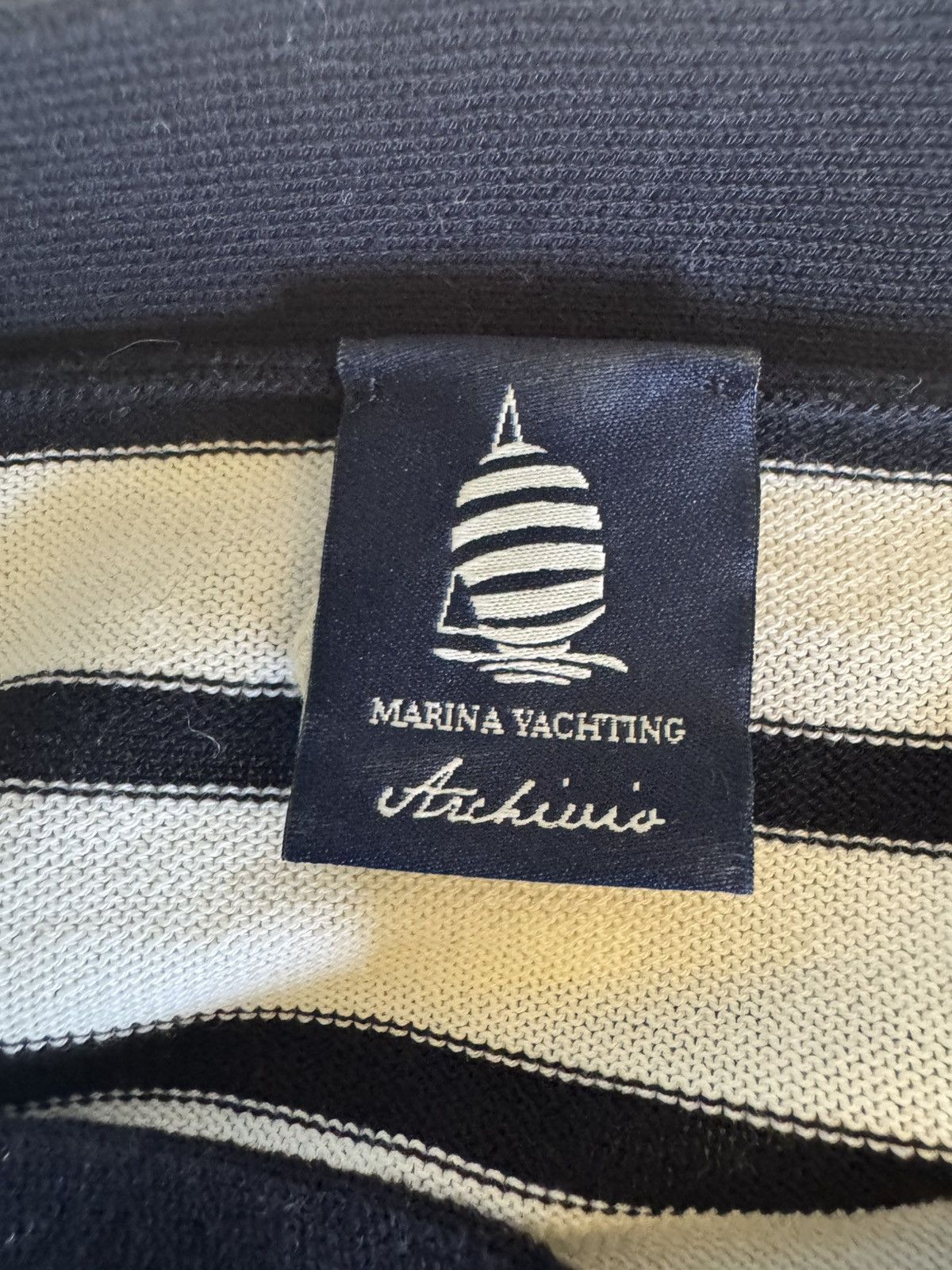Other MARINA YACHTING White/Navy Striped Knit Cotton Tunic M EUC Size M / US 6-8 / IT 42-44 - 8 Thumbnail