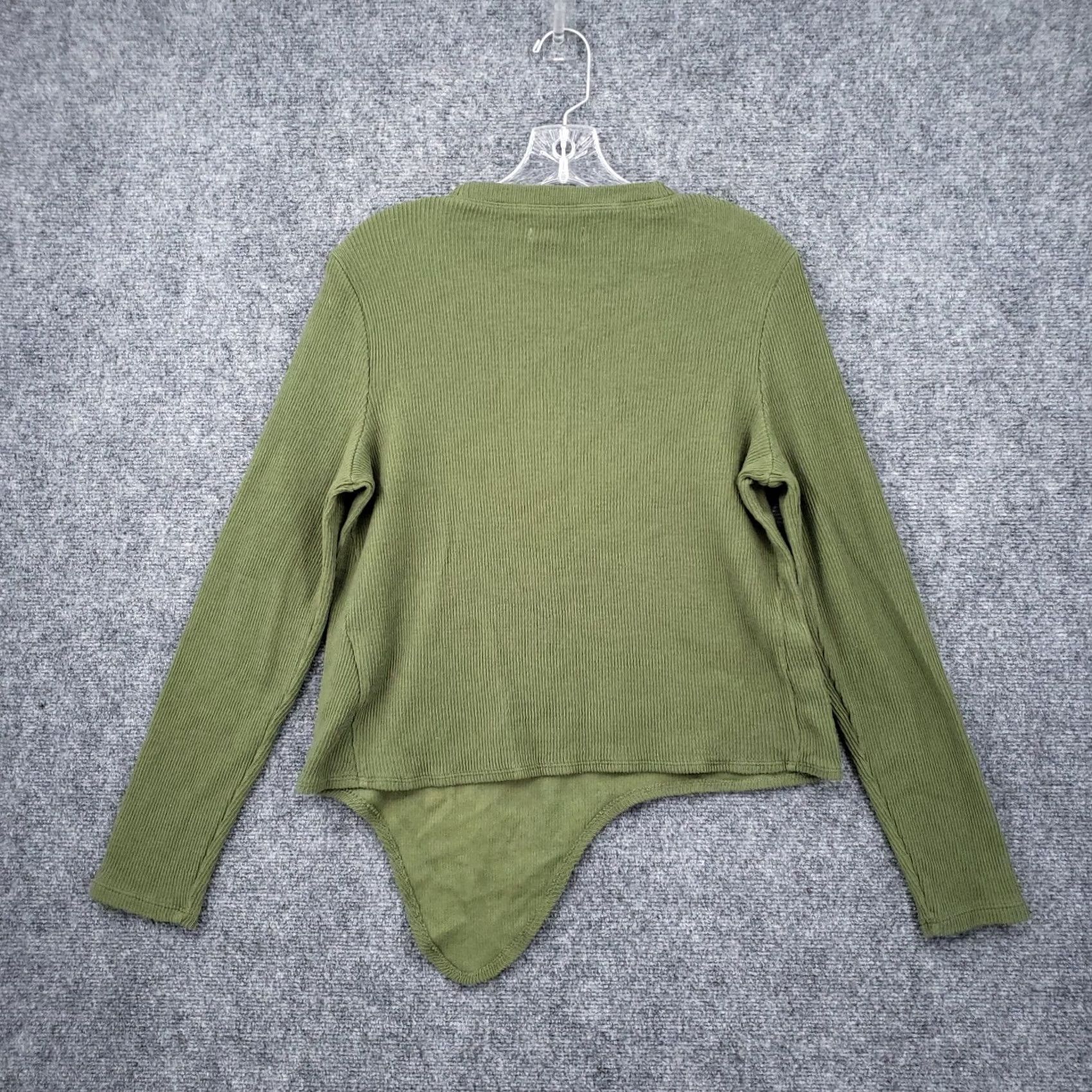 Madewell Madewell Sweater Womens M Green Asymmetric Hem Long Sleeve Ribbed Knit Size M / US 6-8 / IT 42-44 - 2 Thumbnail