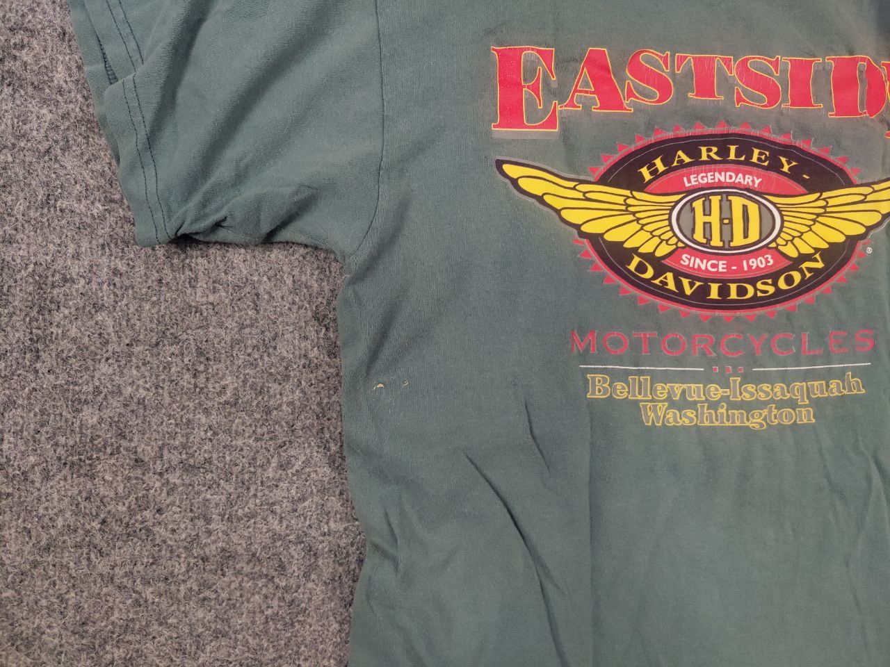 Harley Davidson Vintage 90s Harley Davidson Tultex Fastside Logo T Shirt Tee Size US M / EU 48-50 / 2 - 13 Thumbnail