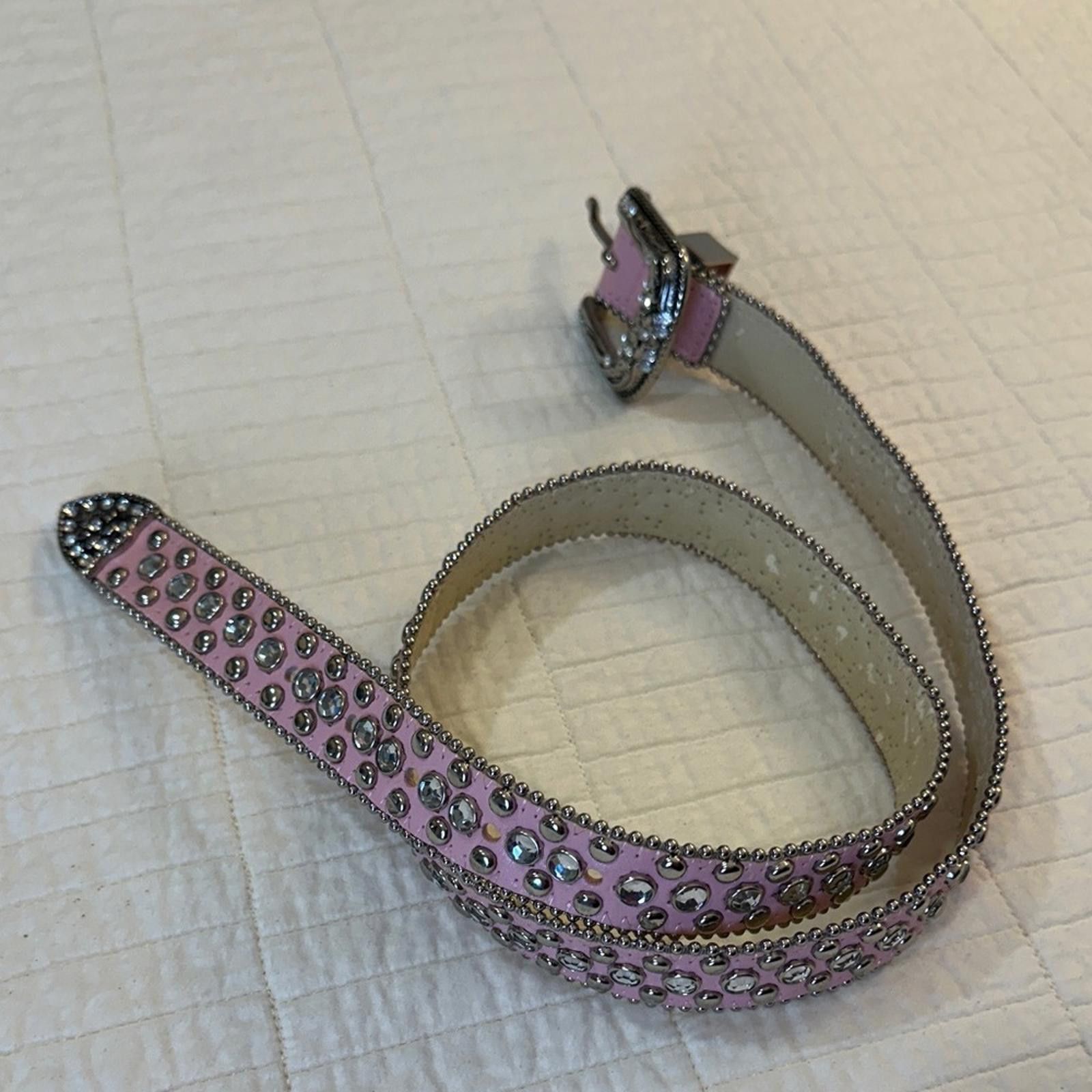 Other Y2K 90’s western Pink Studded Belt Big Belt Size ONE SIZE - 4 Thumbnail