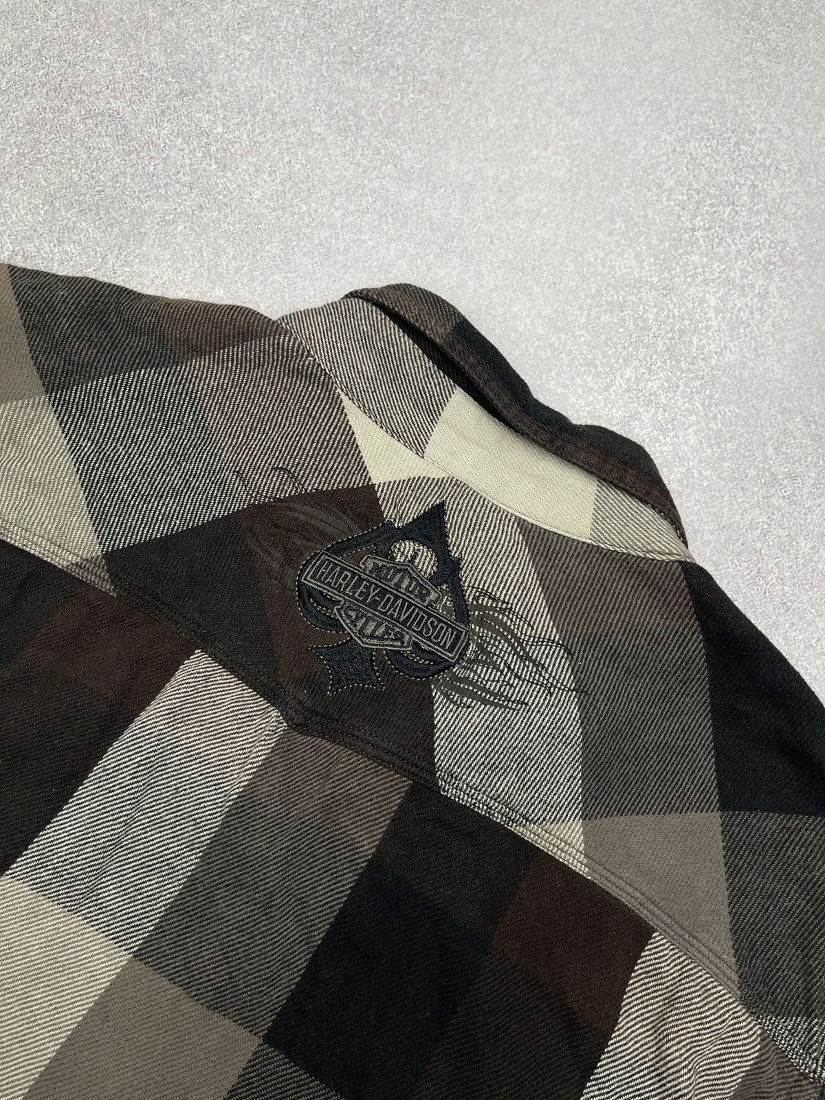 Harley Davidson Vintage Harley Davidson Motorcycle Flanel Shirt Into a Cage Size US XXL / EU 58 / 5 - 6 Thumbnail