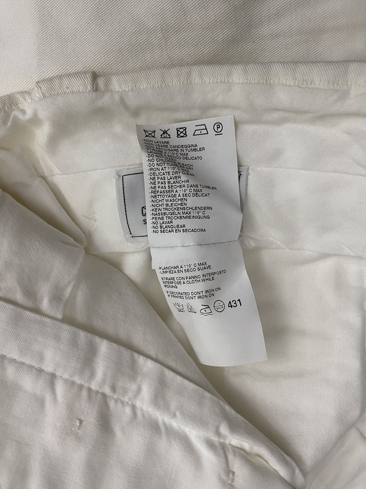 Maison Margiela Maison Margiela 🇮🇹 White Triple Pleated Seam Trouser 52 NEW Size US 36 / EU 52 - 11 Thumbnail