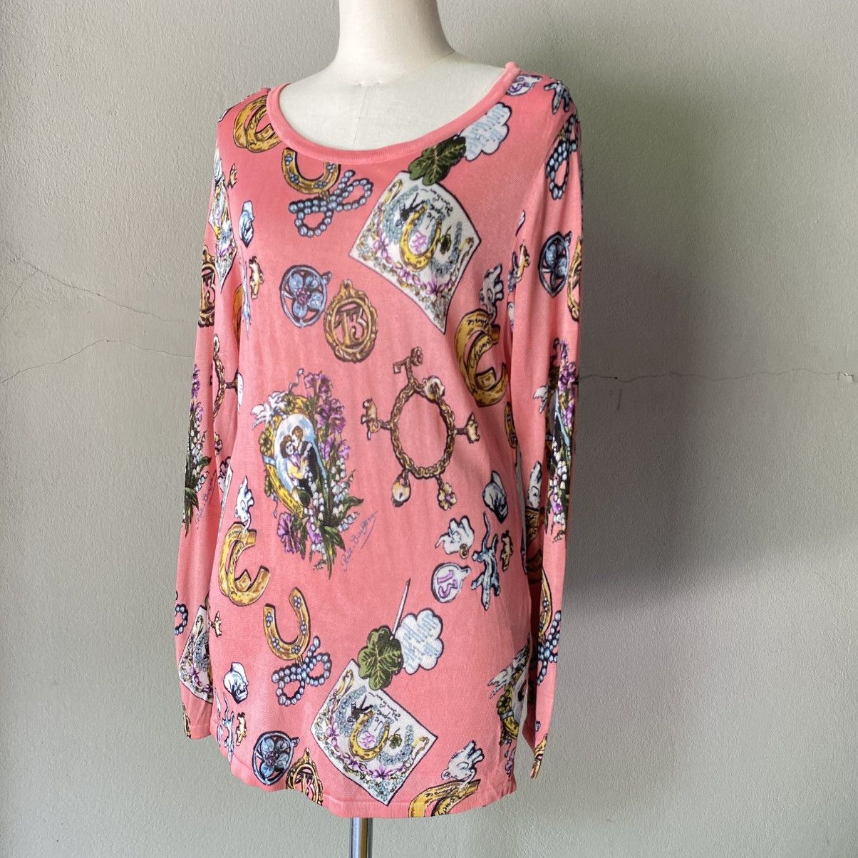 Karl Lagerfeld Karl Lagerfeld Pink Graphic Print Long Sleeve Top Size S / US 4 / IT 40 - 17 Thumbnail