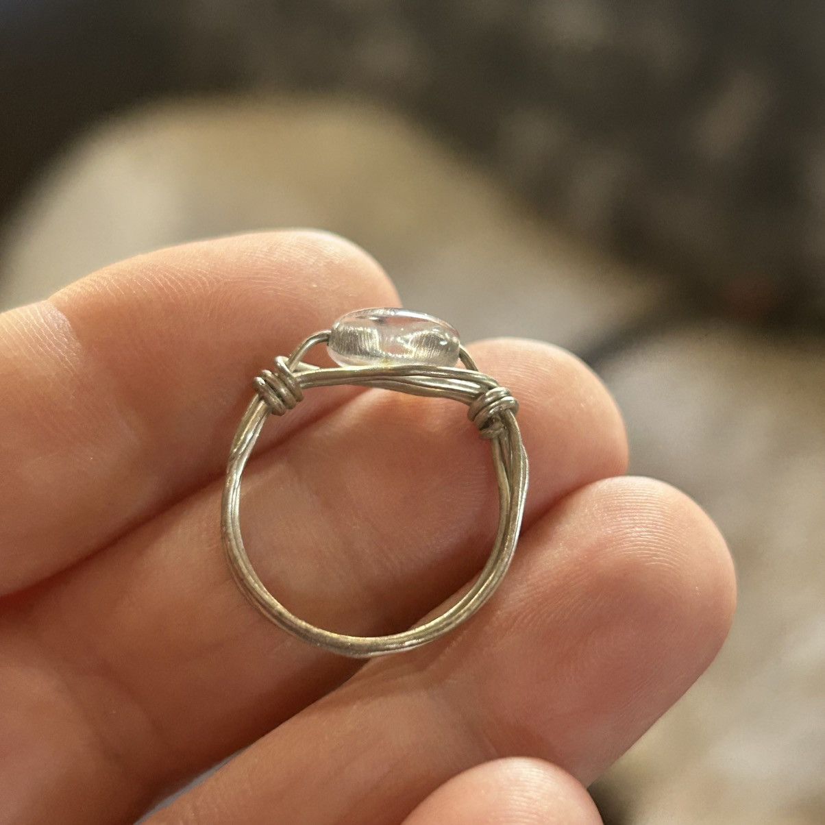 Other Hand crafted silver wire glass stone ring 8 Size ONE SIZE - 9 Thumbnail