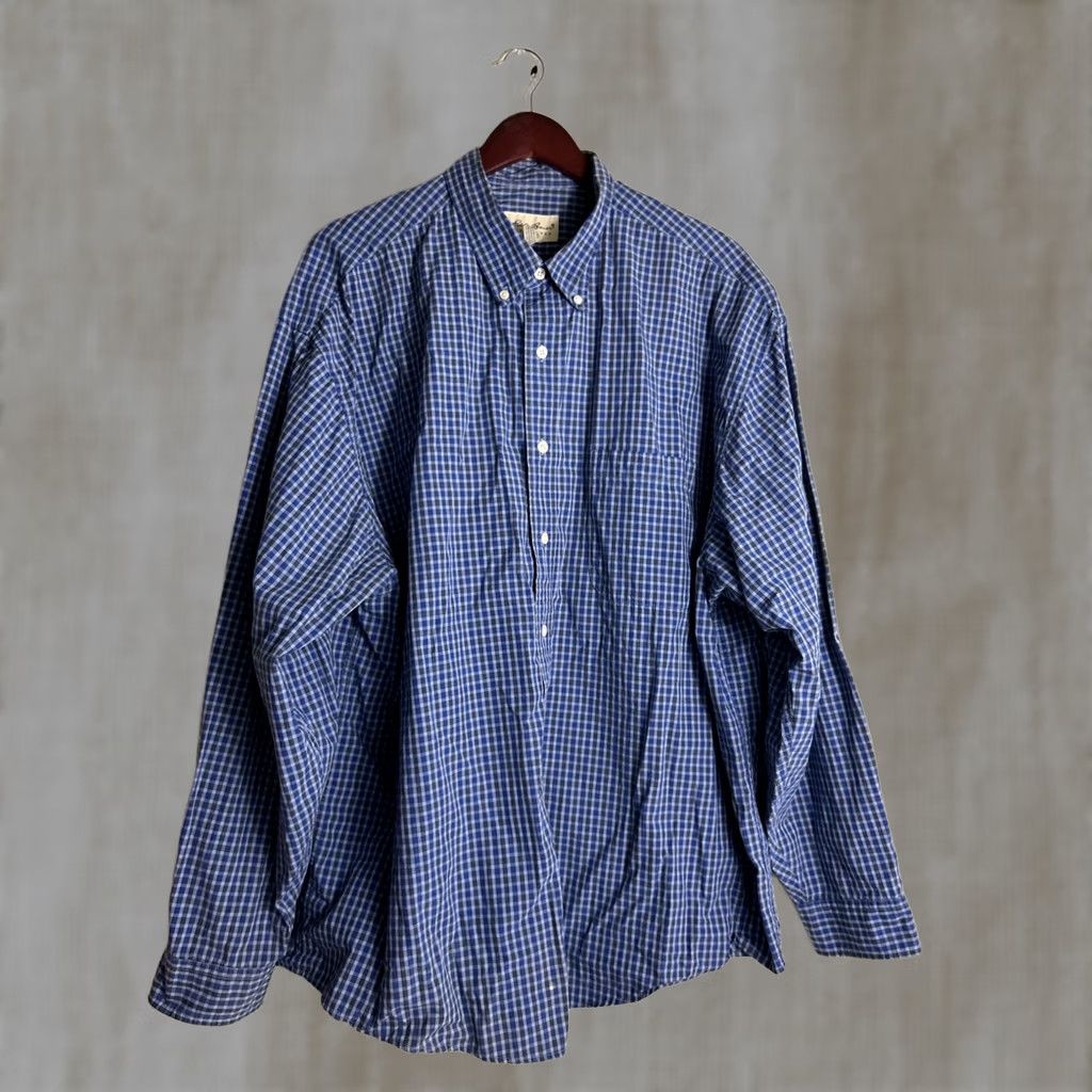 Eddie Bauer Eddie Bauer Mens Button-Up Shirt Plaid Checkered Cotton Blue 2XL Long Sleeve Size US XXL / EU 58 / 5 - 1 Thumbnail