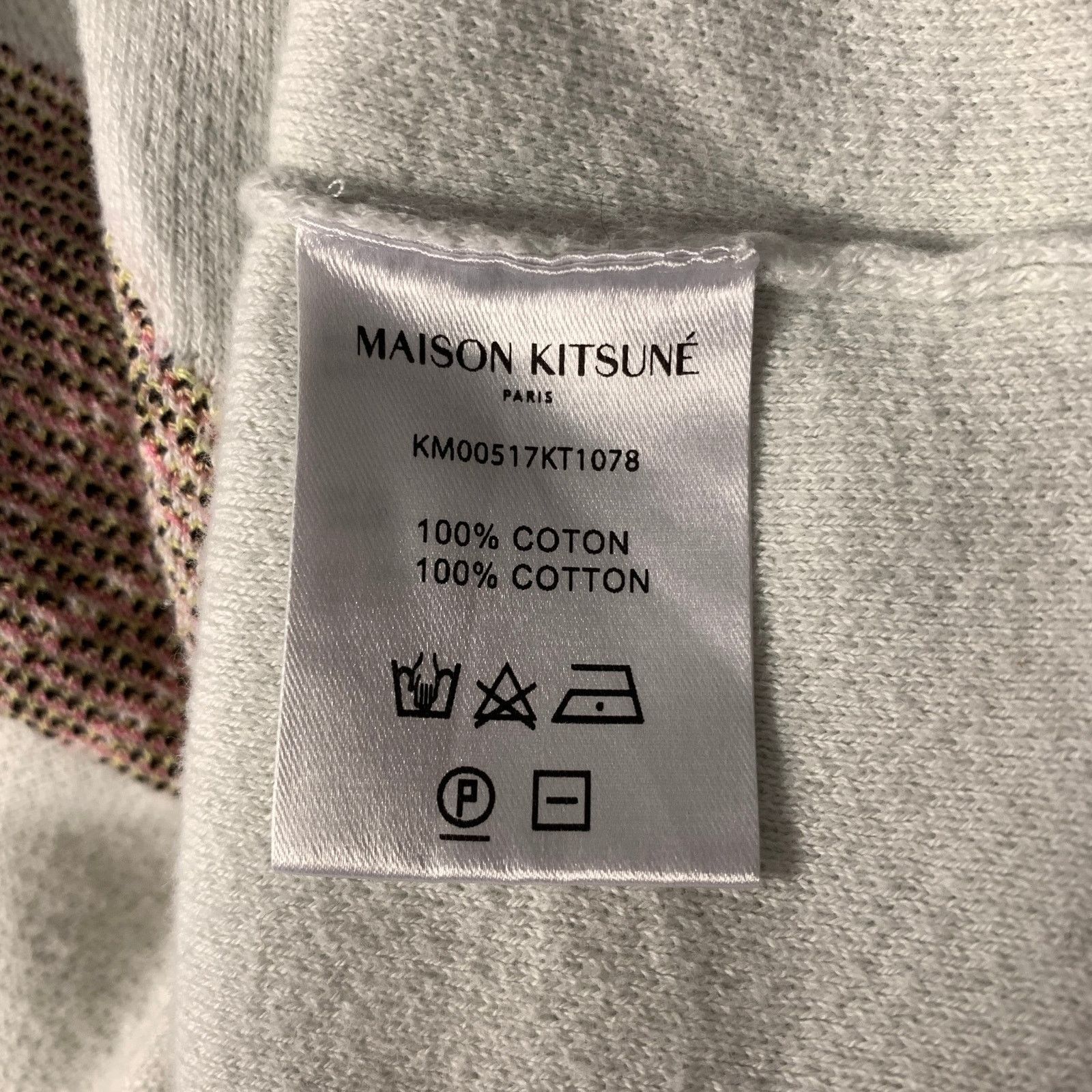 Maison Kitsune MAISON KITSUNE Size XL Off-White Fox Cotton Ribbed Pullover Size US XL / EU 56 / 4 - 6 Thumbnail