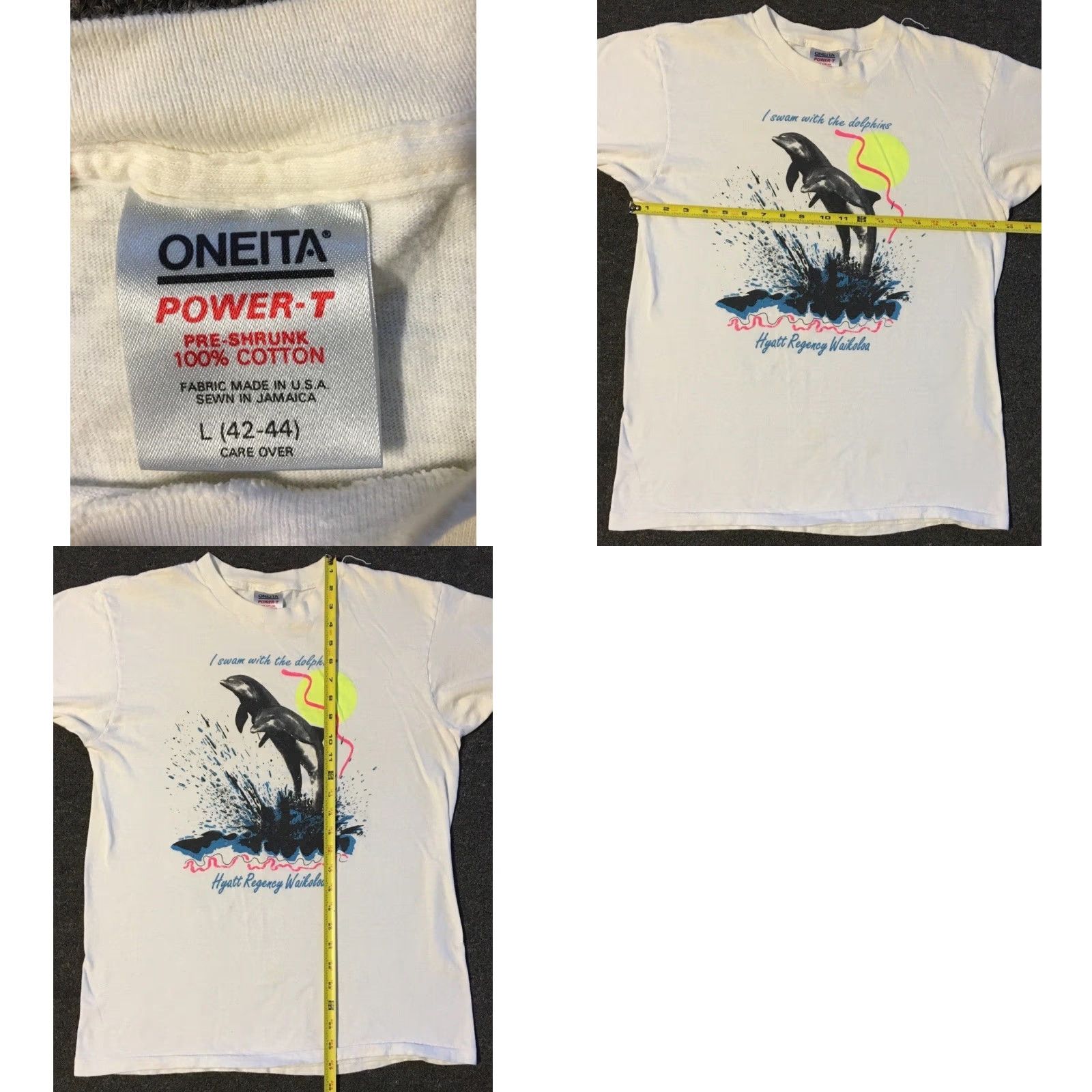Vintage VINTAGE 80s I Swam With Dolphins Faded Shirt S White Short Sleeve T-Shirt Men Size US S / EU 44-46 / 1 - 10 Thumbnail