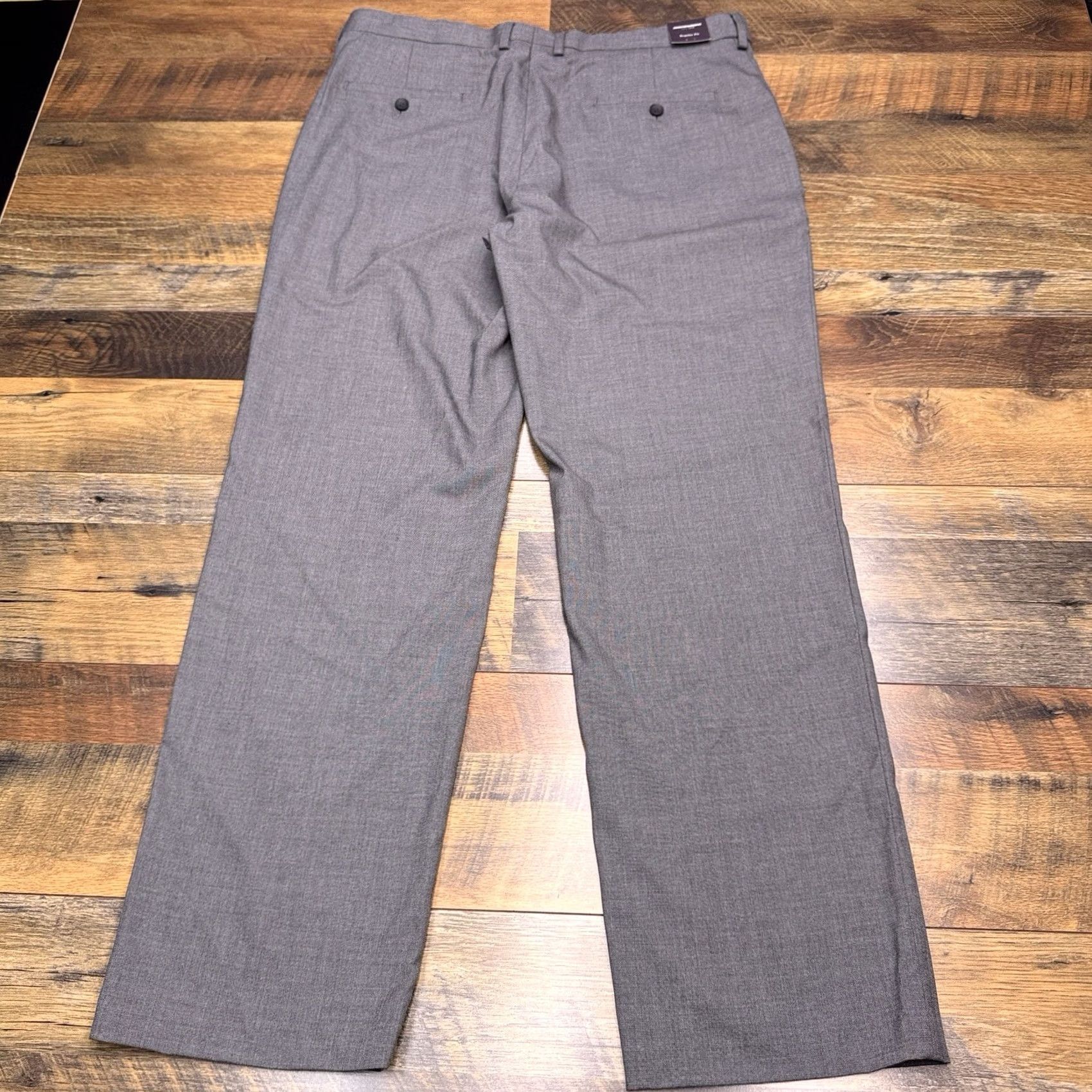 Johnston & Murphy Johnston Murphy Dress Pants Mens 36x32 Gray Regular Fit Mid Rise Stretch New Size US 36 / EU 52 - 2 Thumbnail