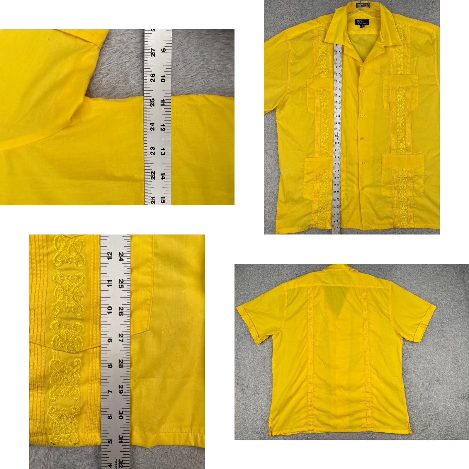 Omega Omega Fashion Guayabera Shirt Mens Adult 17.5 Yellow Cotton Polyester Blend 4 Pocket Button-Up Short Sleeve Casual Beach Classic 90s? Size US XXL / EU 58 / 5 - 8 Thumbnail