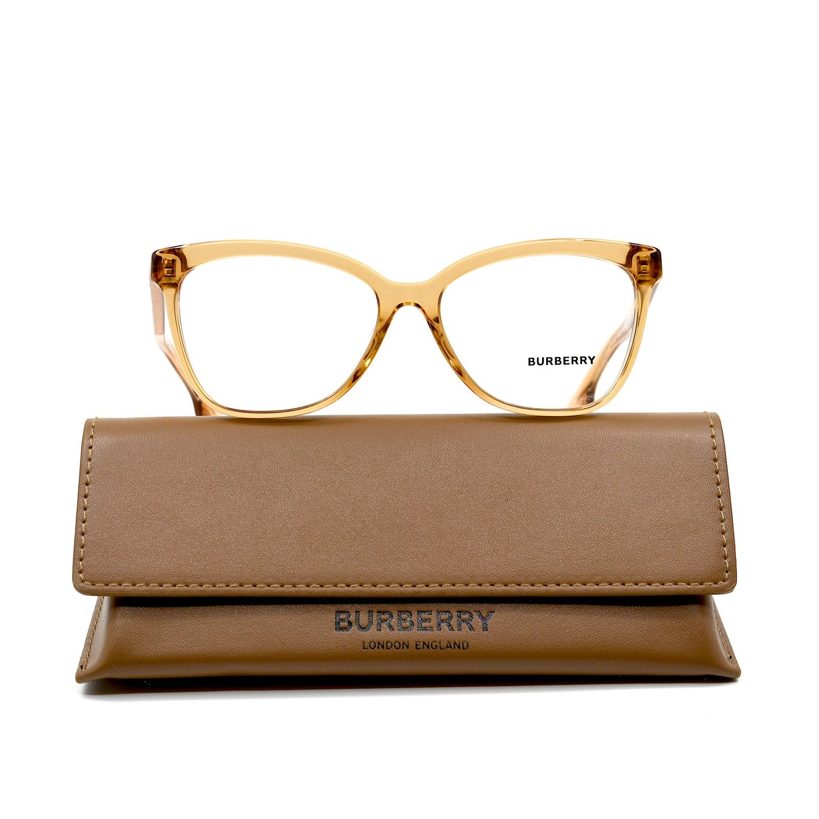 Burberry NEW BURBERRY BE2364F 3779 TRANSPARENT BROWN EYEGLASSES FRAME Size ONE SIZE - 6 Thumbnail