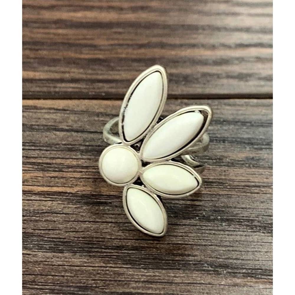 Other Boho White Turquoise Adjustable Statement Cuff Ring for Styl Size ONE SIZE - 1 Thumbnail
