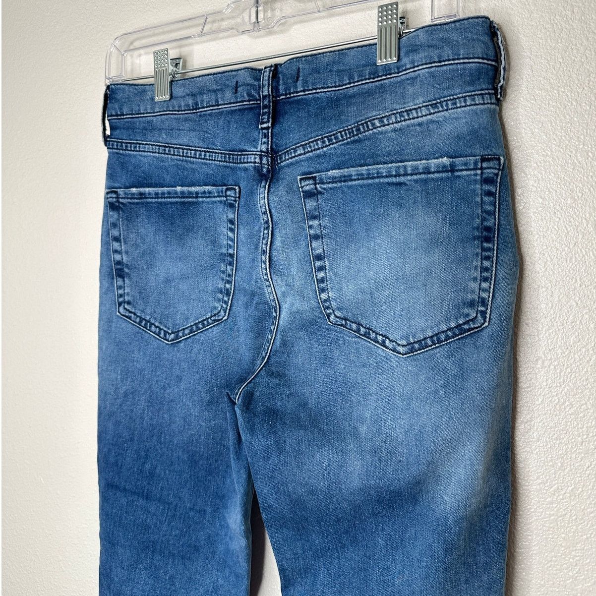Free People Free People Medium Wash Distressed High Waist Skinny Jean 29 Size 29" - 6 Thumbnail