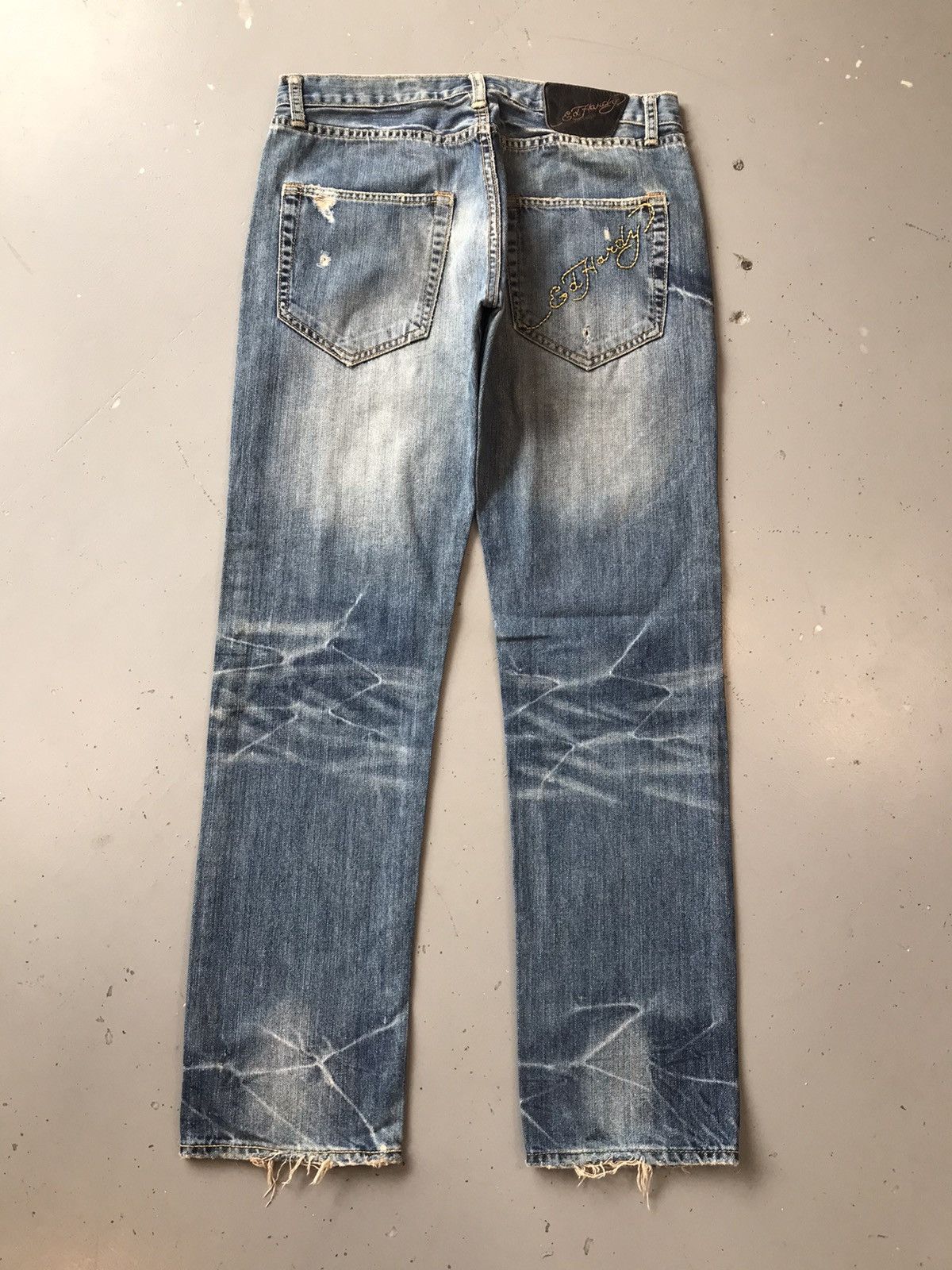 Christian Audigier × Ed Hardy × Vintage Vintage Edhardy Christian Audigier distressed denim Size US 33 - 2 Thumbnail