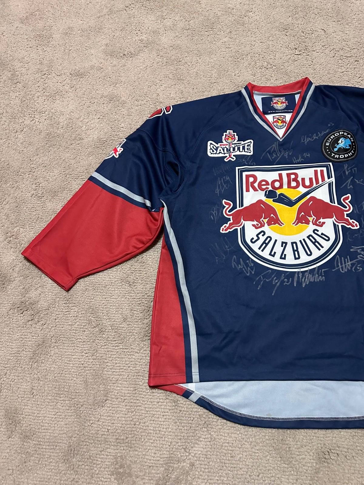 Reebok EC Red Bull Salzburg Ice Hockey Shirt Jersey #6 Pallestrang Size US XXL / EU 58 / 5 - 2 Thumbnail