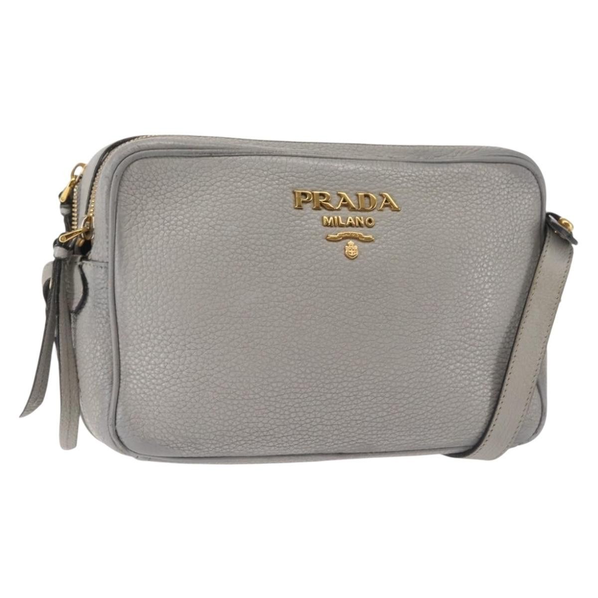 Prada PRADA Shoulder Bag Leather Gray Gold Size ONE SIZE - 1 Thumbnail