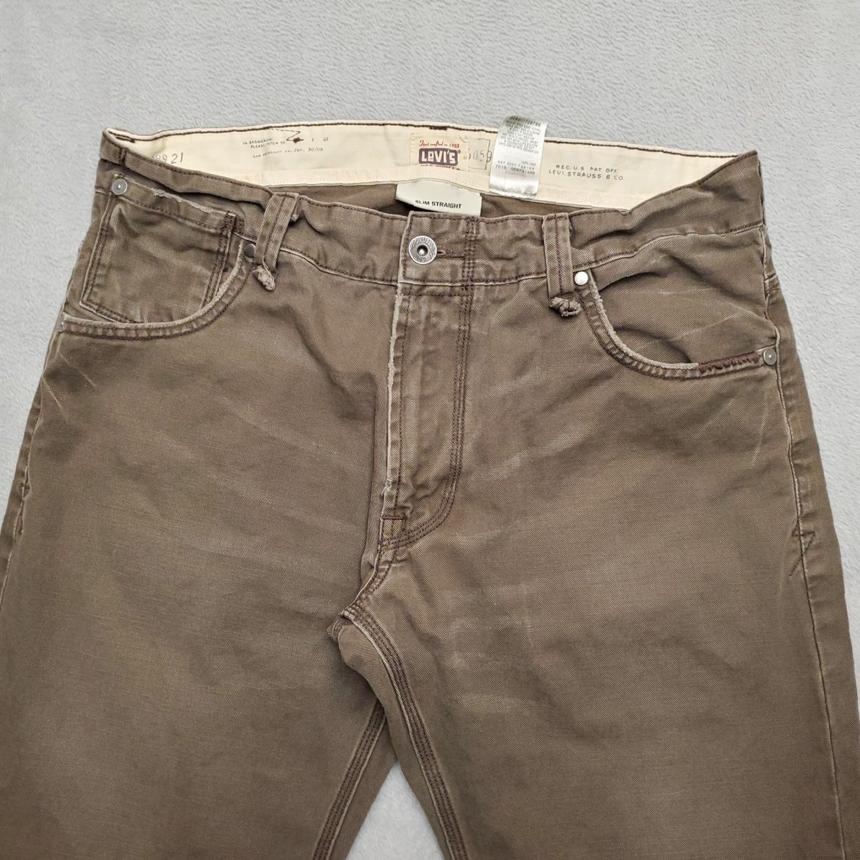Levi's VINTAGE Levi's Pants Mens 36x30 Twill Slim Brown 5-Pocket Levis Button Pocket 90s Y2K Casual Mens Size US 36 / EU 52 - 4 Thumbnail