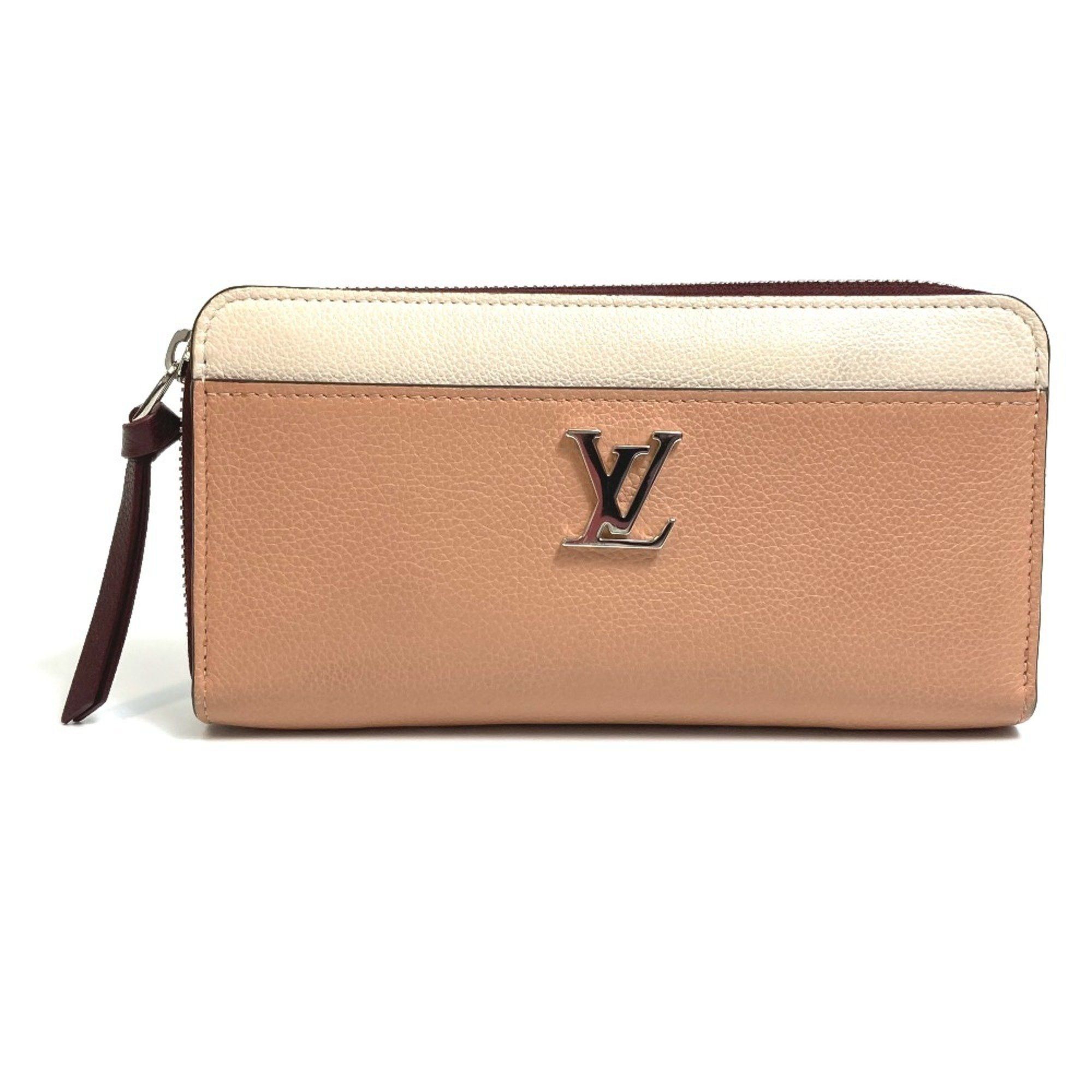 Louis Vuitton LOUIS VUITTON M67540 Zippy Lockme Long Wallet, Women's Leather, Rose Soir Quartz, Orange Beige Size ONE SIZE - 1 Thumbnail