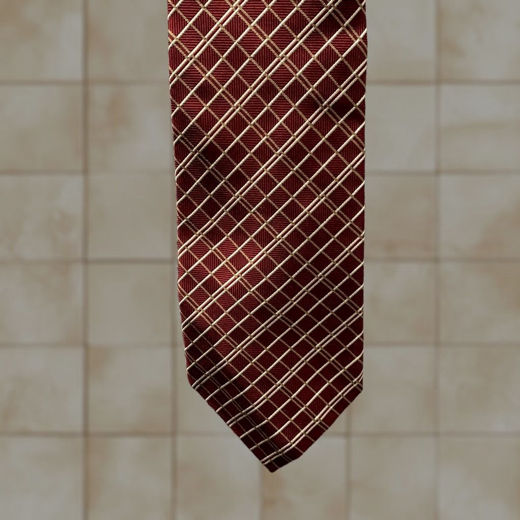 Vintage Vintage Woodward Tie Red Diamond Mens OS Silk 3.75 Inch Formal Neck Adult Pattern Geometric Classic 57"-60" Size ONE SIZE - 1 Thumbnail