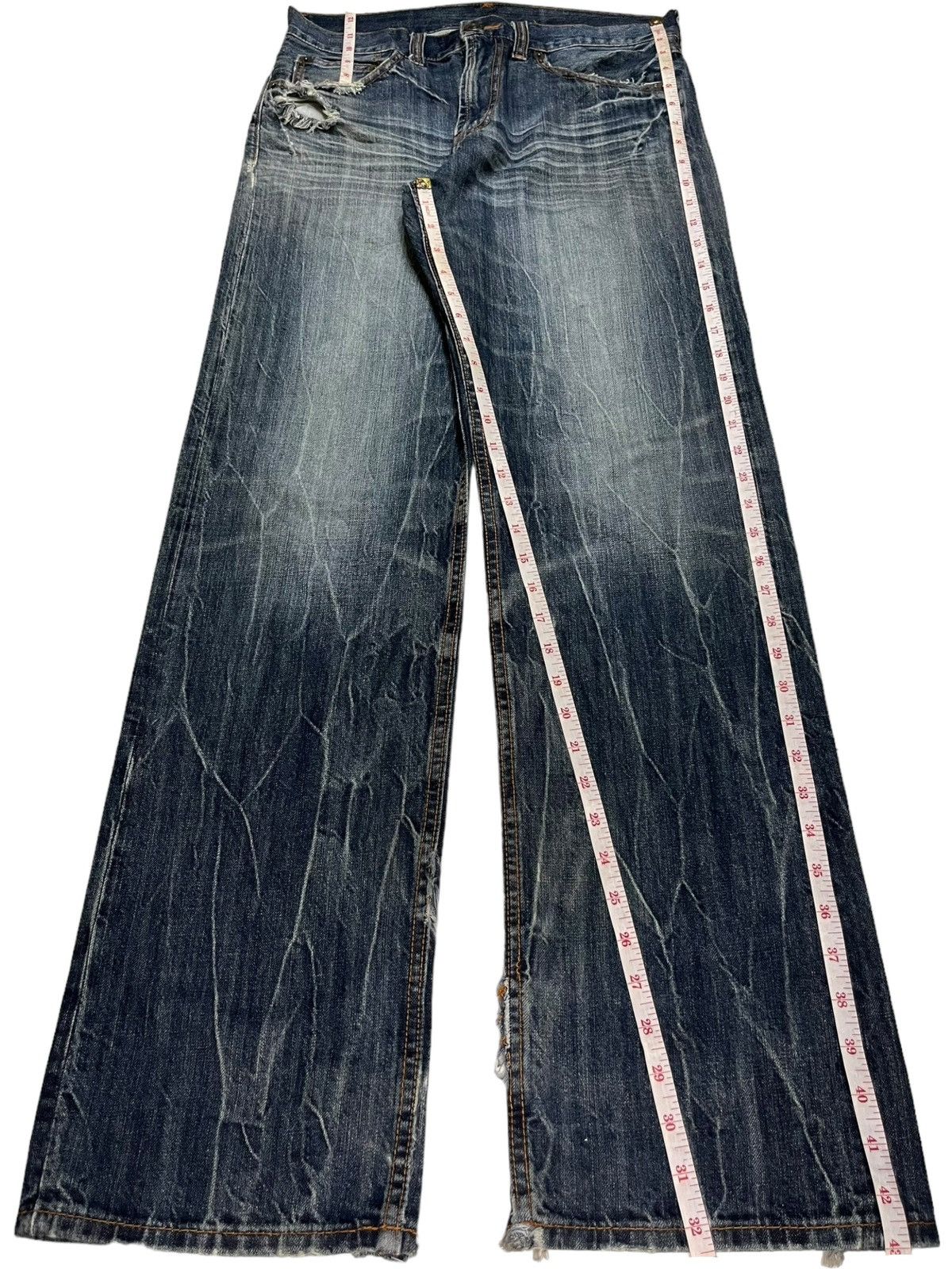 Japanese Brand Vintage Japanese Brand Distress Thunder Style Baggy Jeans Size US 32 / EU 48 - 12 Thumbnail