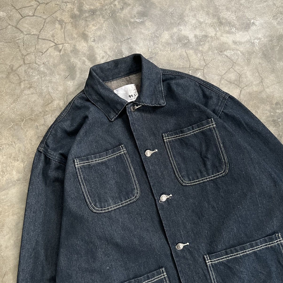 Japanese Brand 99:S Workwear Style Four Pocket Denim Chore Jacket Size US XL / EU 56 / 4 - 2 Thumbnail