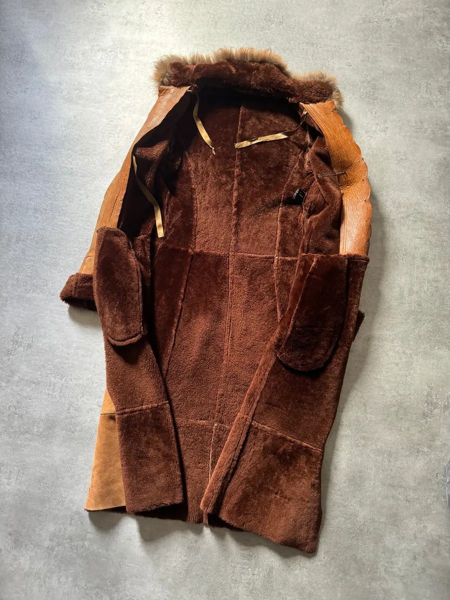 Roberto Cavalli 2000s Roberto Cavalli Royal Leather Long Camel Coat Size M / US 6-8 / IT 42-44 - 6 Thumbnail