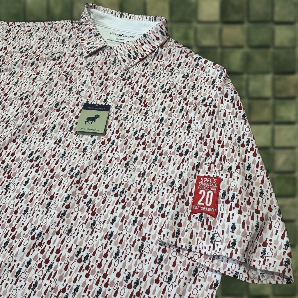 Vintage Horn Legend Polo Mens 2XL Red Golf Tournament Bamboo Spec's Size US XXL / EU 58 / 5 - 1 Thumbnail