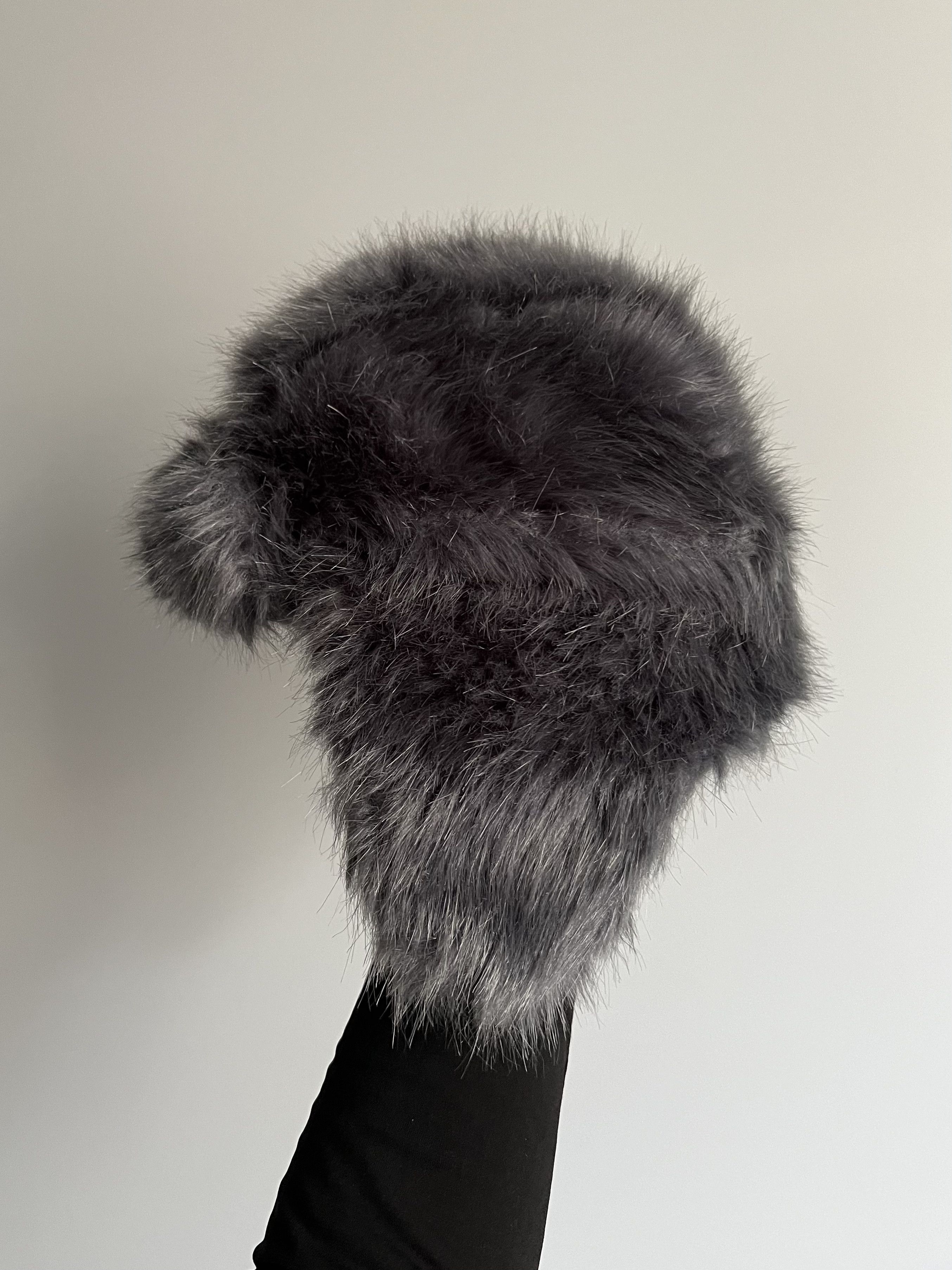Japanese Brand Crazy Y2K Fuzzy Ushanka Beanie Hat Mohair Faux Fur Size ONE SIZE - 4 Thumbnail