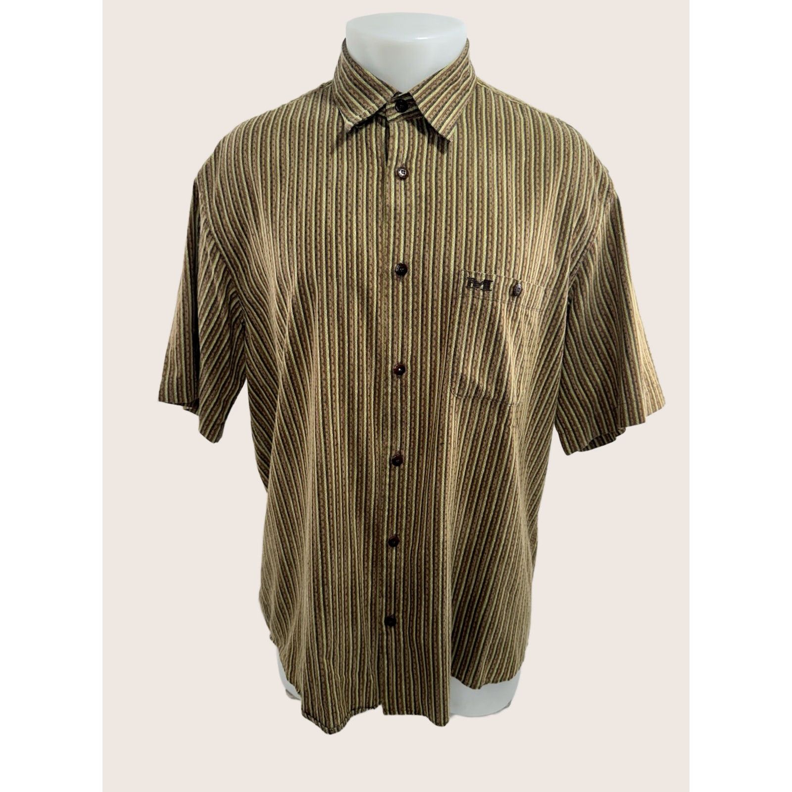Missoni MISSONI SPORT Striped Embroidered Logo XL Button Shirt Men Short Sleeve Multicolor Button-Up Size US XL / EU 56 / 4 - 1 Thumbnail