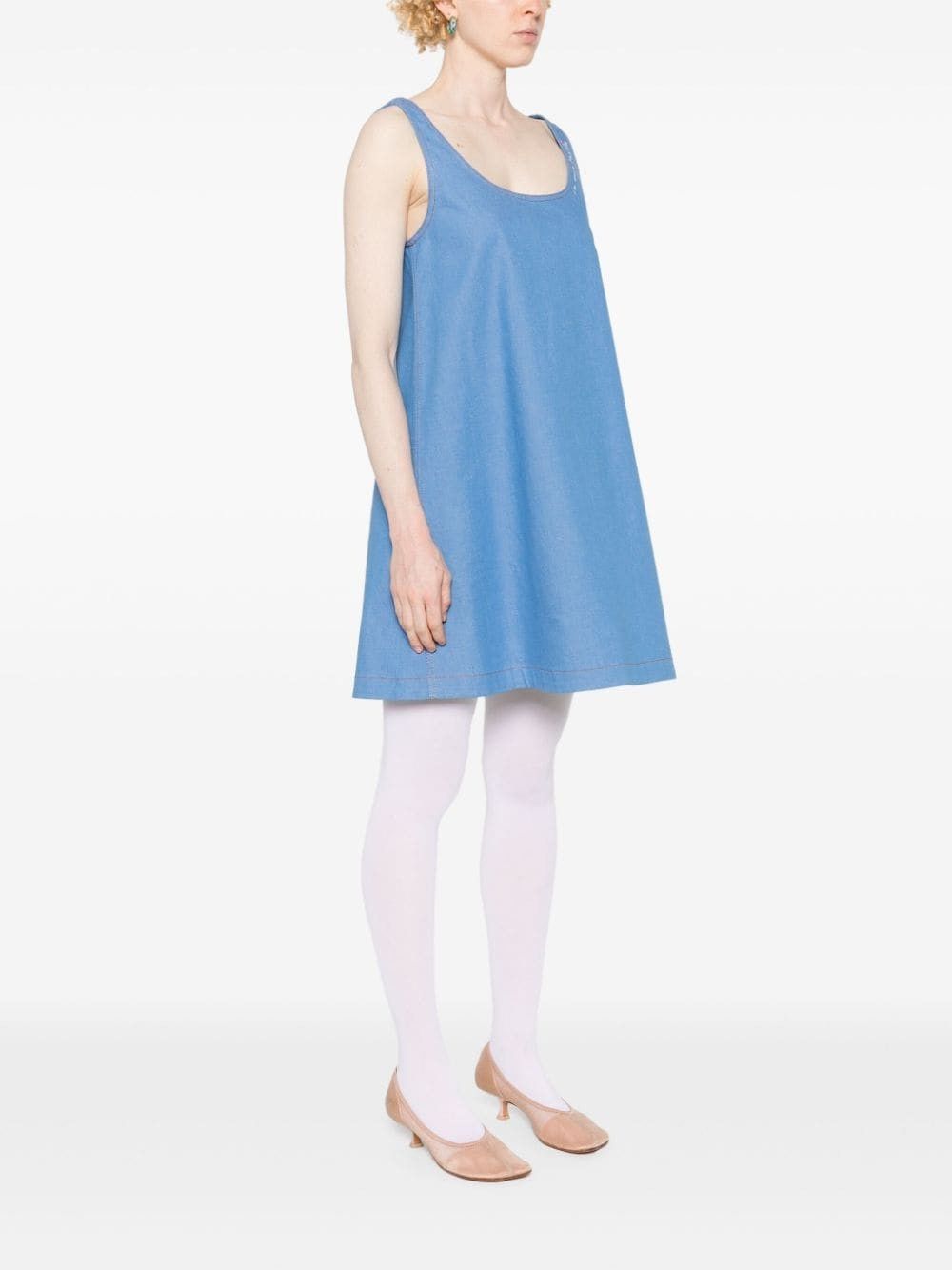 Marni o1f1d3z0725 Kleid Denim Minidress in Blue Size XS / US 0-2 / IT 36-38 - 3 Thumbnail