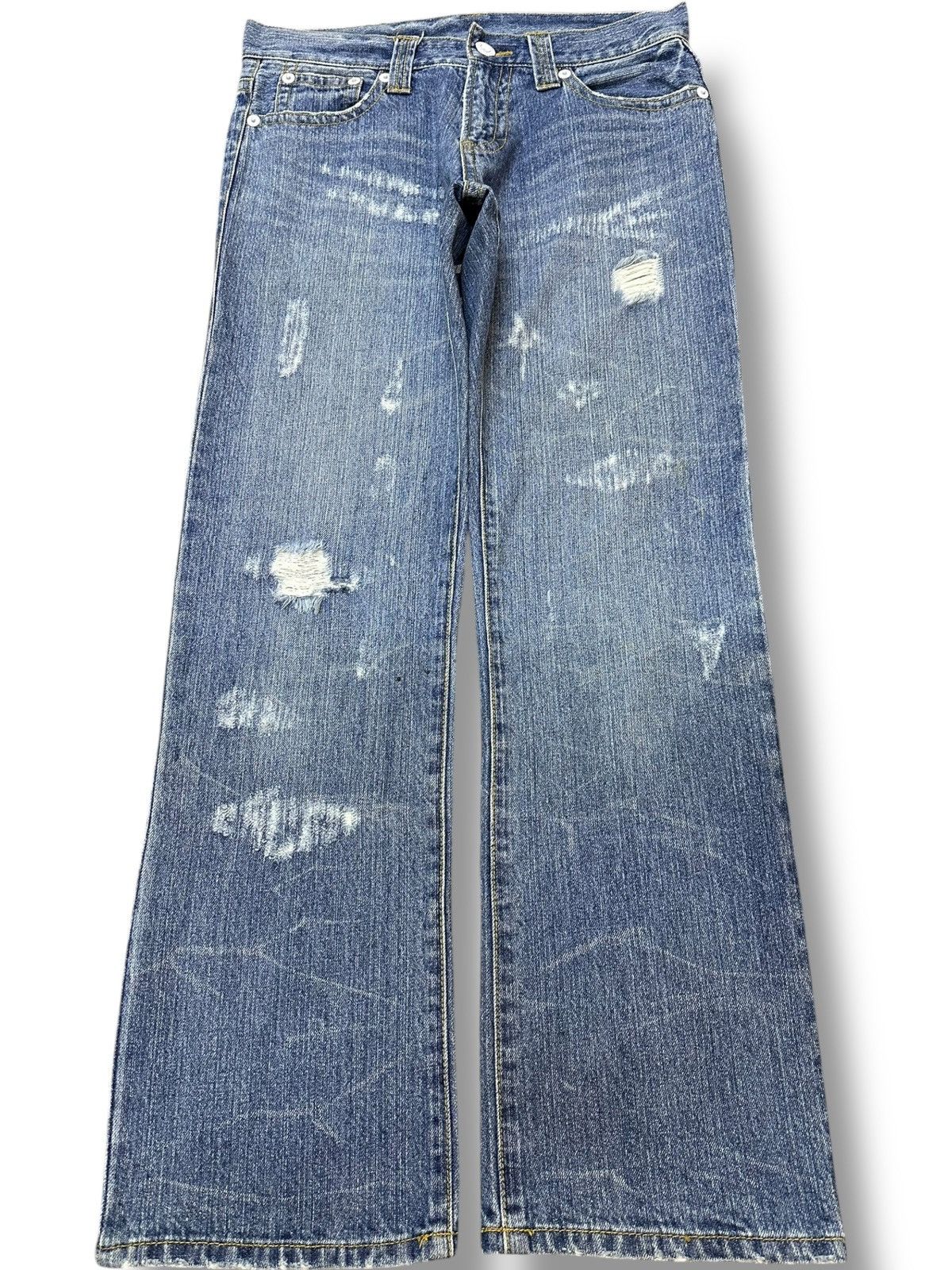 If Six Was Nine Vintage Japanese Printed Faded Grunge Denim Size US 32 / EU 48 - 1 Thumbnail