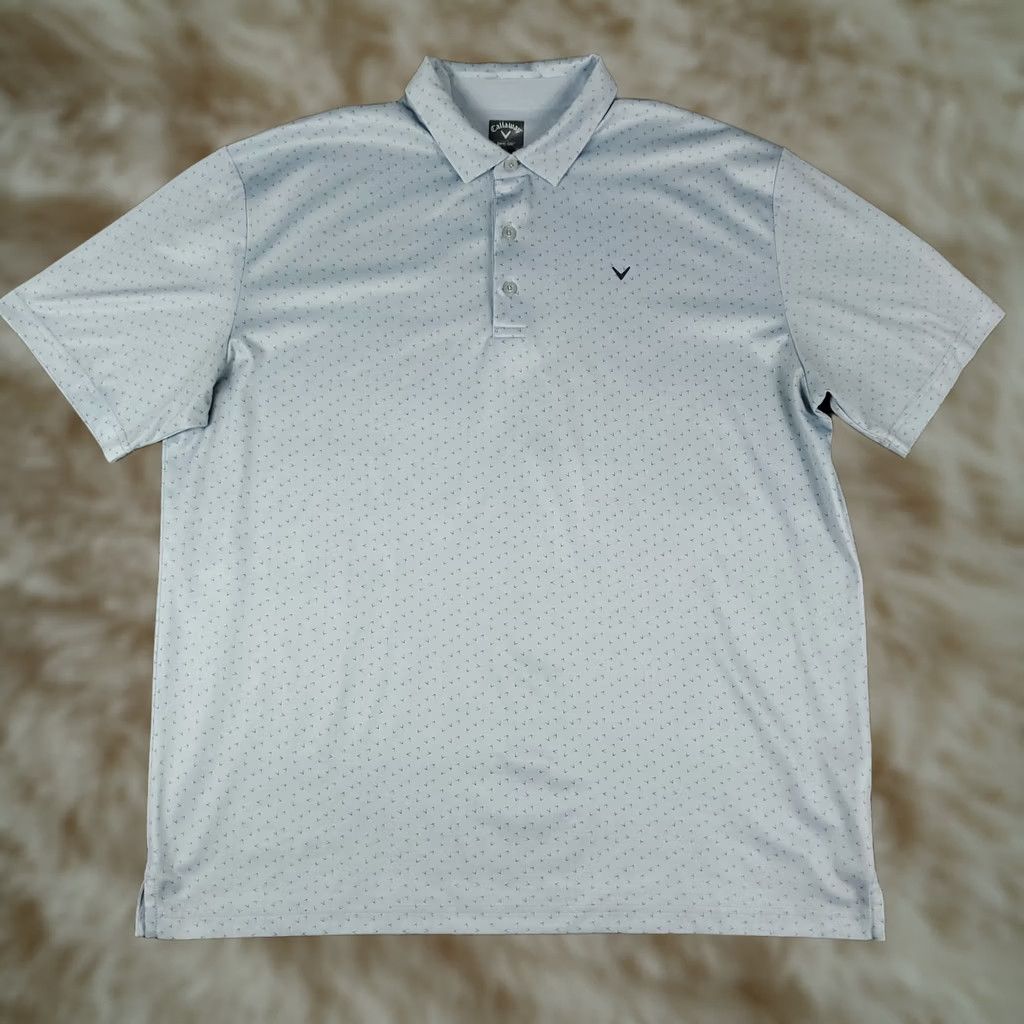 Callaway Callaway Polo Shirt Mens XL Blue Geometric Opti Dri Fit Short Sleeve Polo Shirt Sports Golf Geometric Pattern Blue 100% Polyester Regular Fit Mens XL Size US XL / EU 56 / 4 - 1 Thumbnail