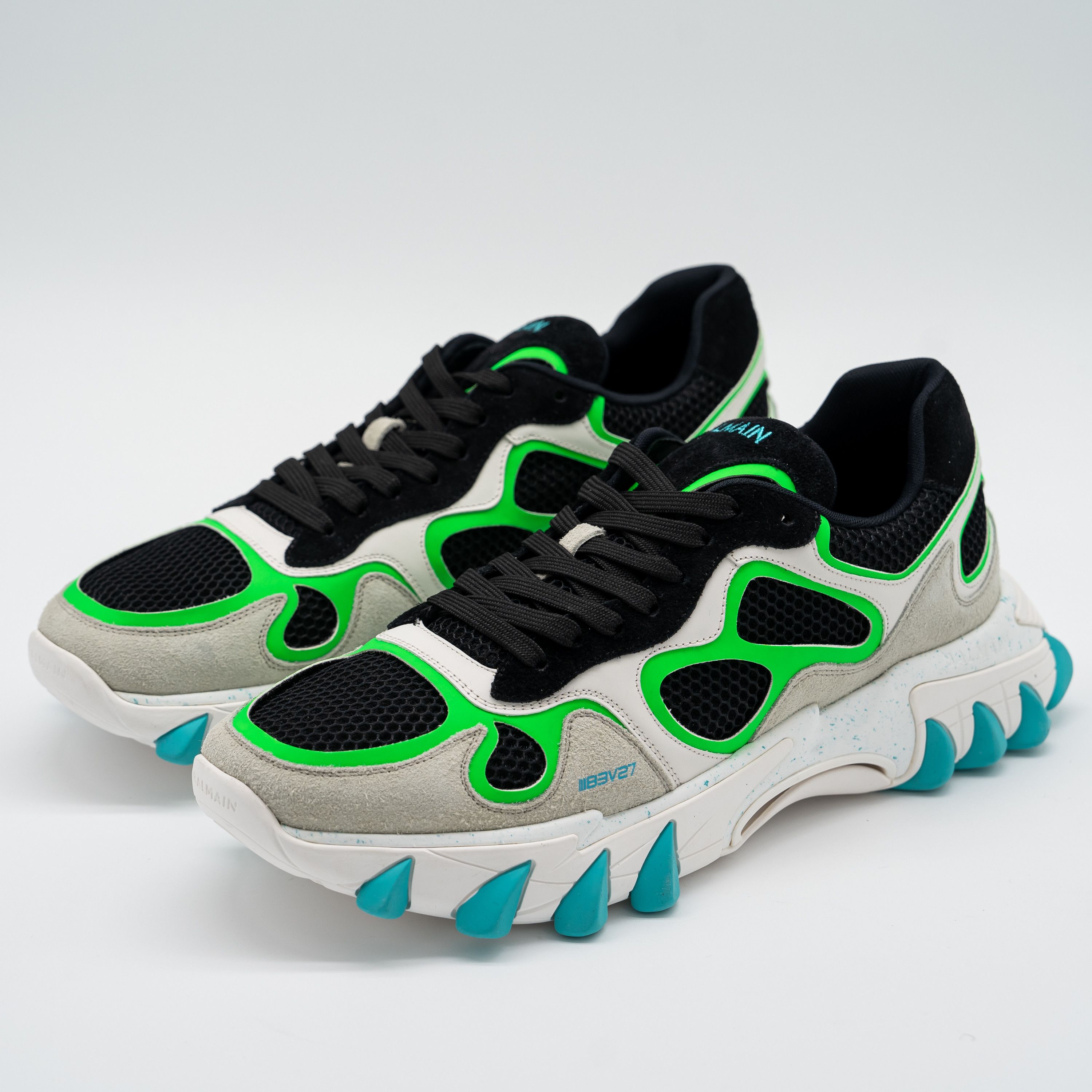 Balmain 46 13 US Balmain B-East White Black Green Blue Sneakers Size US 13 / EU 46 - 1 Thumbnail