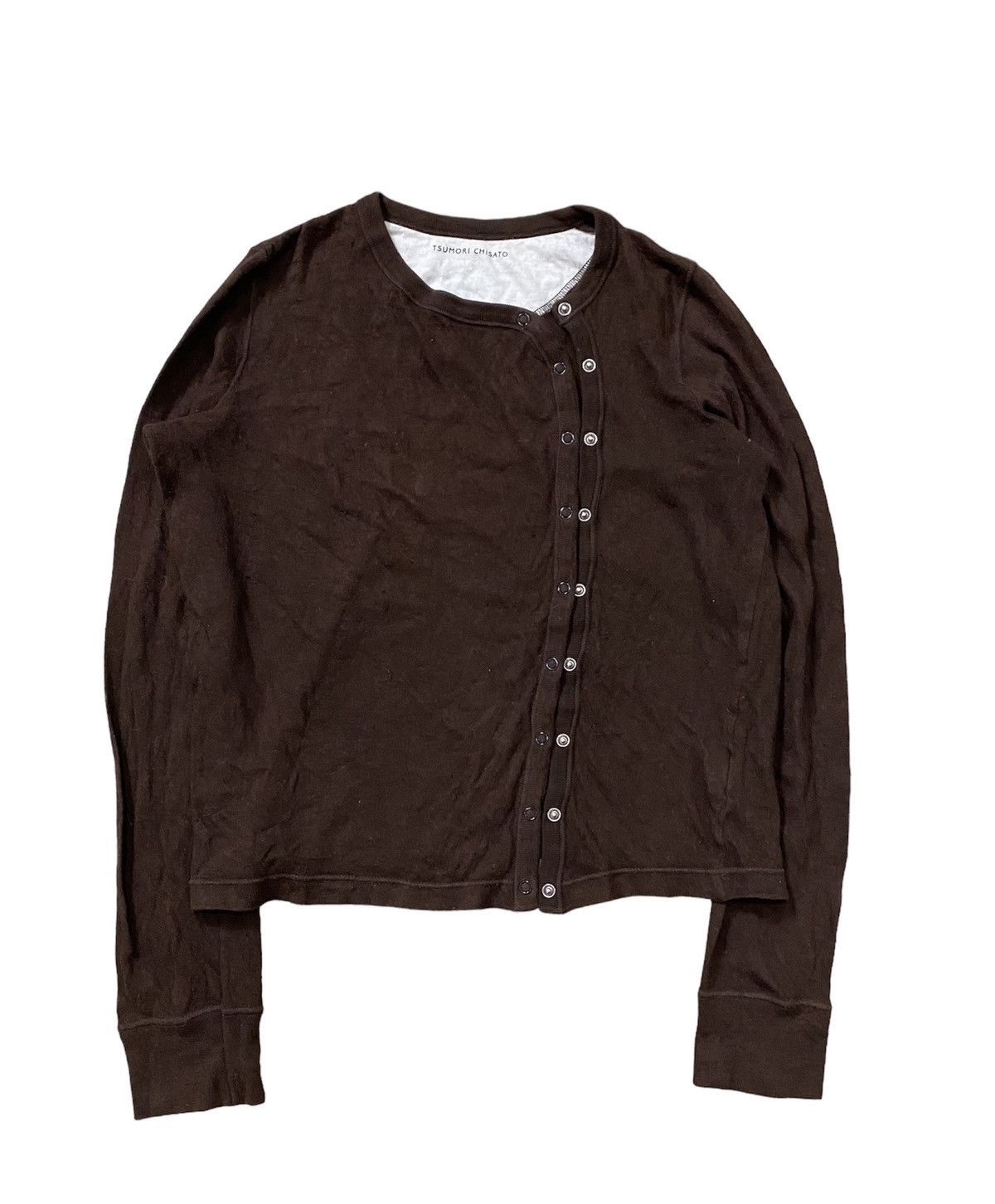 Issey Miyake × Tsumori Chisato Vtg Chisato asymmetrical snap button crop knit Size M / US 6-8 / IT 42-44 - 1 Thumbnail