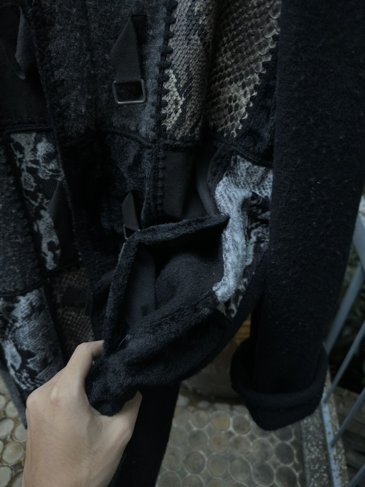 Yoshiyuki Konishi 1990s Yoshiyuki Konishi Python Patchworks Hooded Long Coat Size US XL / EU 56 / 4 - 6 Thumbnail