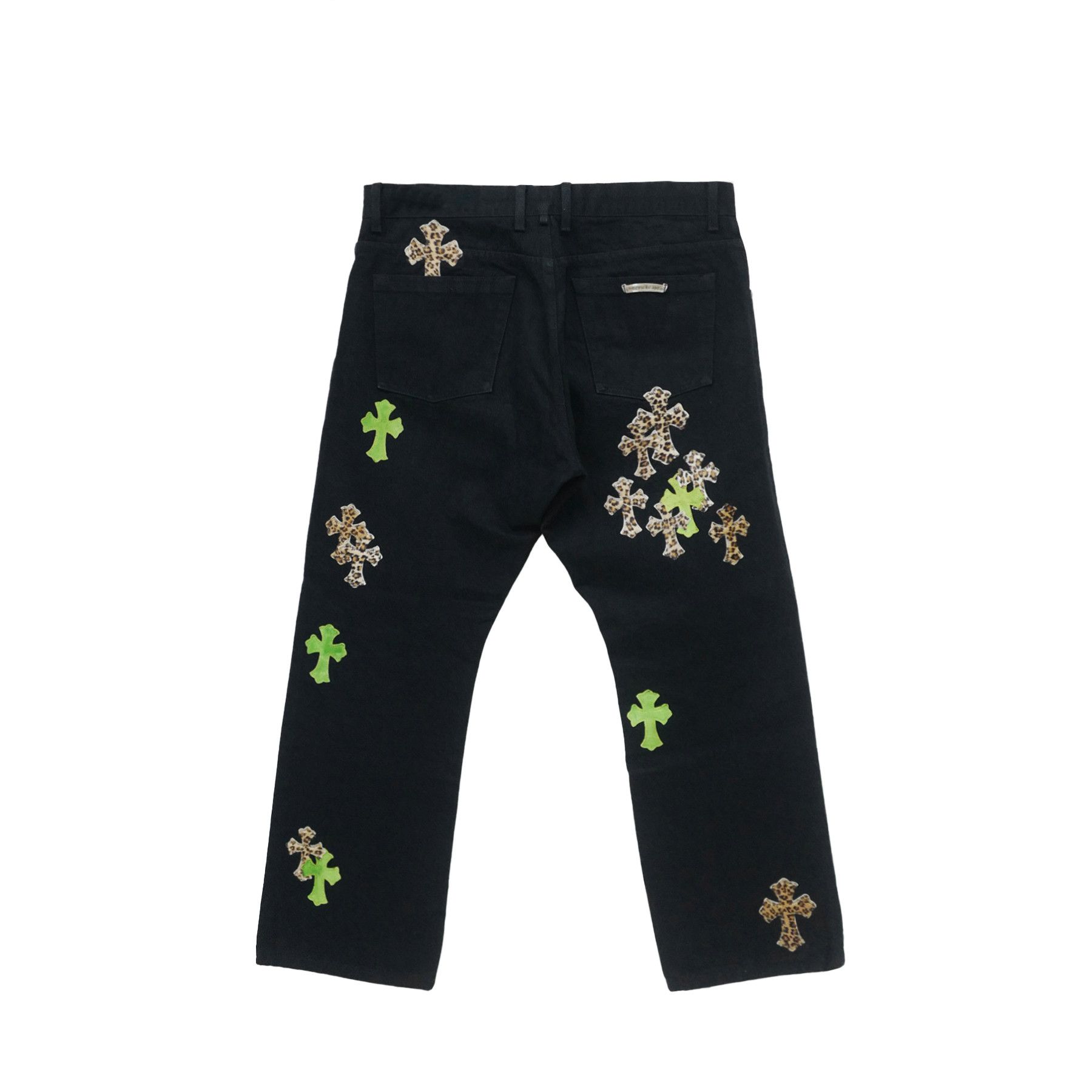 Chrome Hearts Chrome Hearts Leopard Green Cross Leather Patch Jeans Size US 38 / EU 54 - 2 Thumbnail