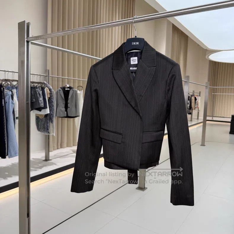 Hermes Hermes Brown and coffee striped suit jacket Size XS / US 0-2 / IT 36-38 - 1 Thumbnail