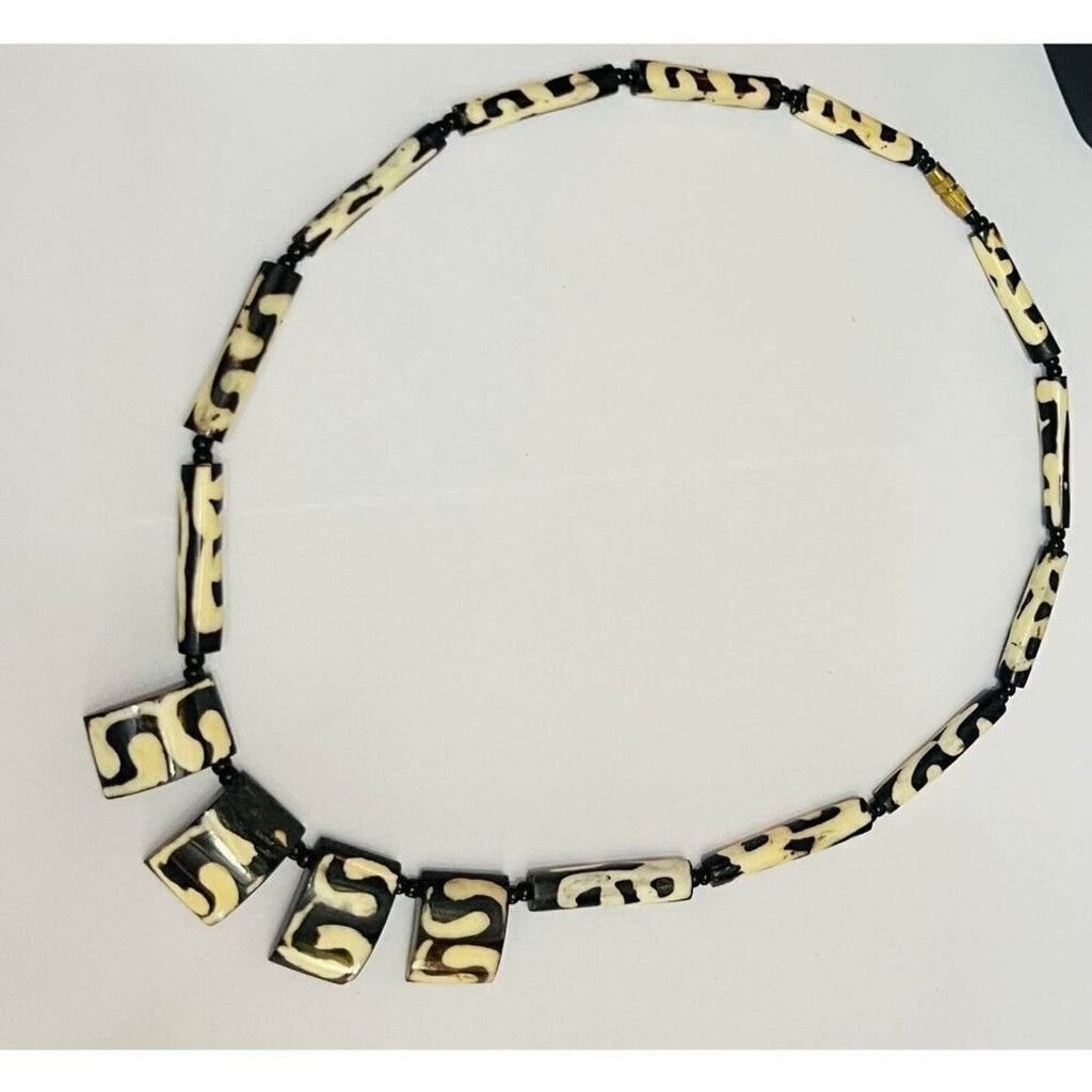 Other African Batik Bone Tribal Beads Statement Necklace Size ONE SIZE - 2 Thumbnail